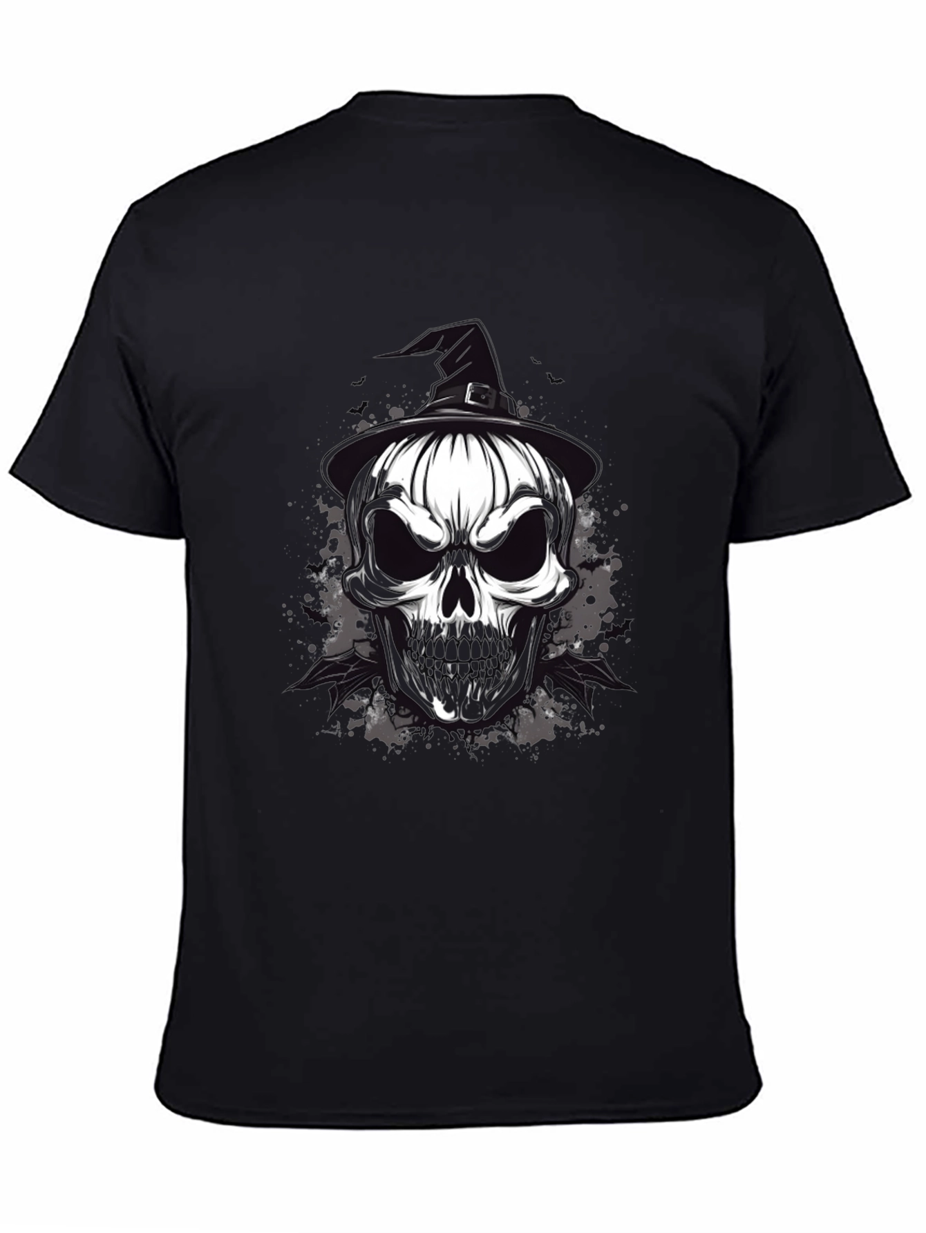 Skull & Witch Hat Graphic Tee - Halloween Ready