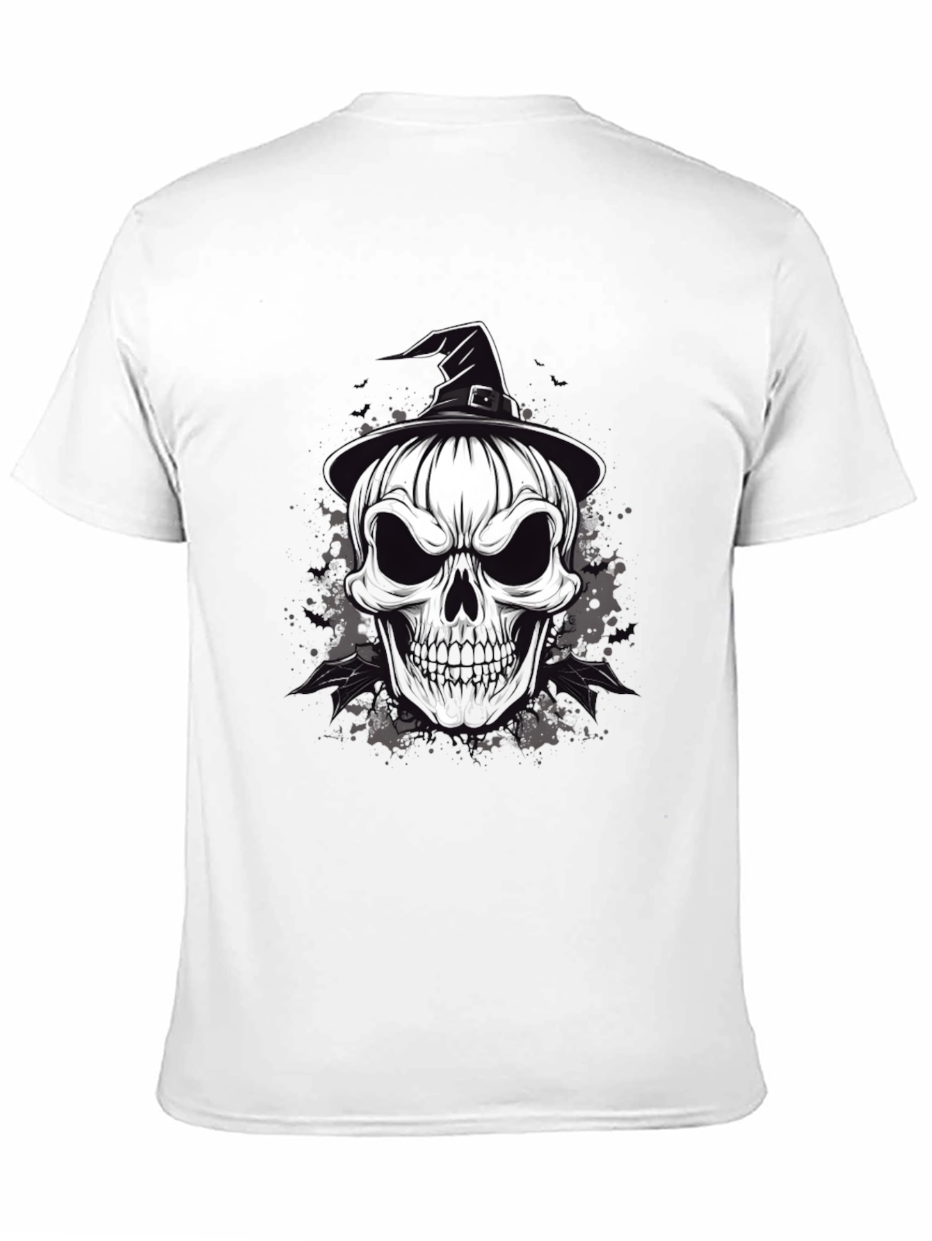 Skull & Witch Hat Graphic Tee - Halloween Ready
