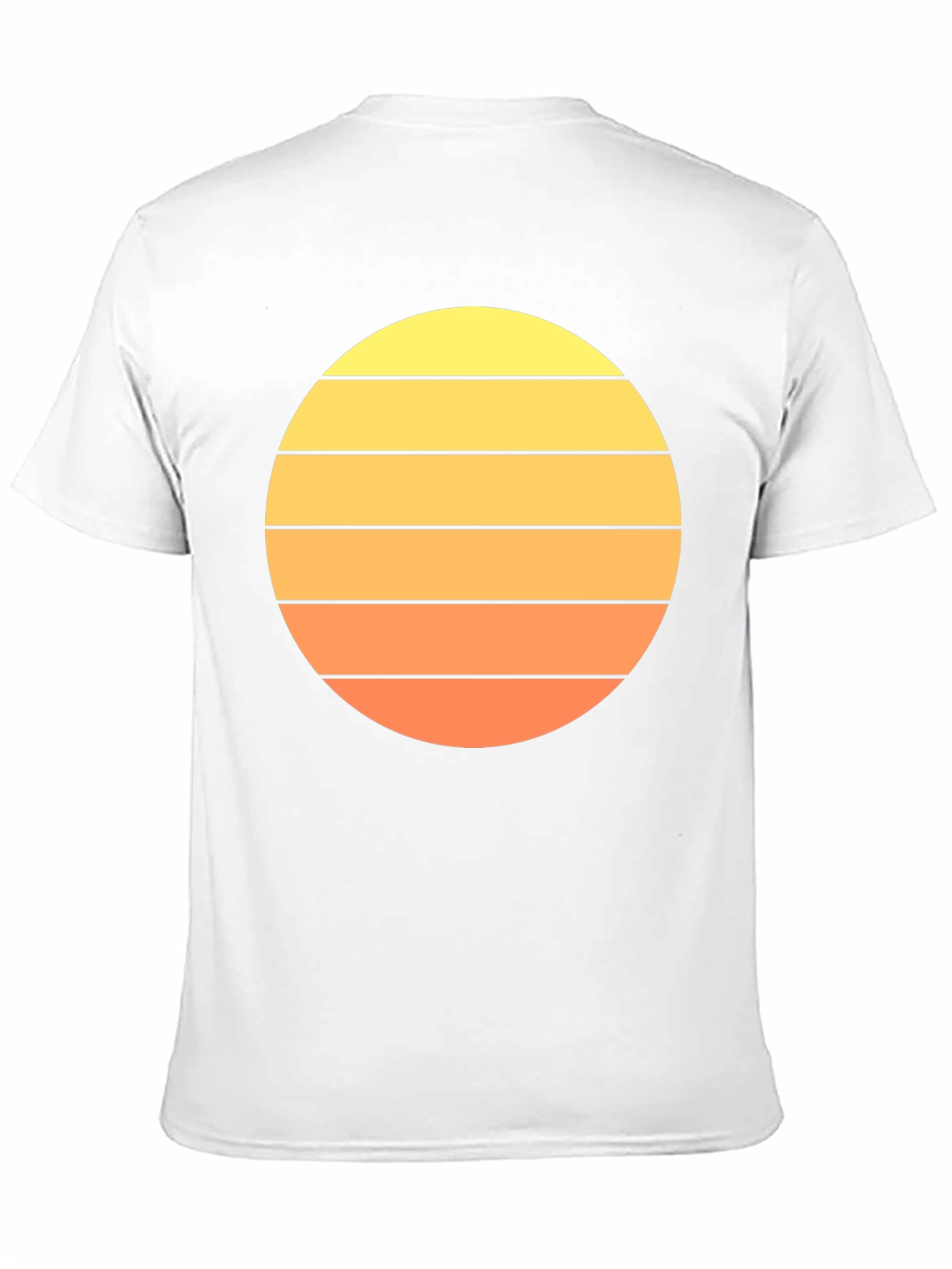 Retro Sunset Striped T-Shirt - Mens Black Tee