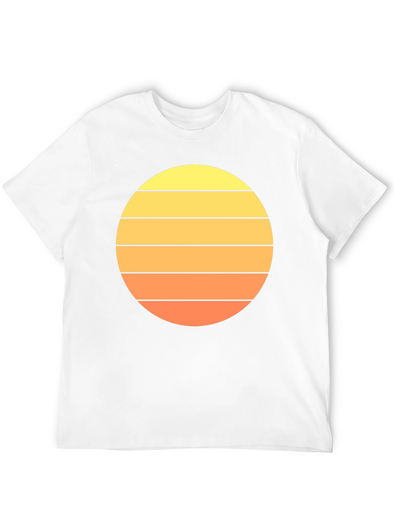 Retro Sunset Striped T-Shirt - Mens Black Tee