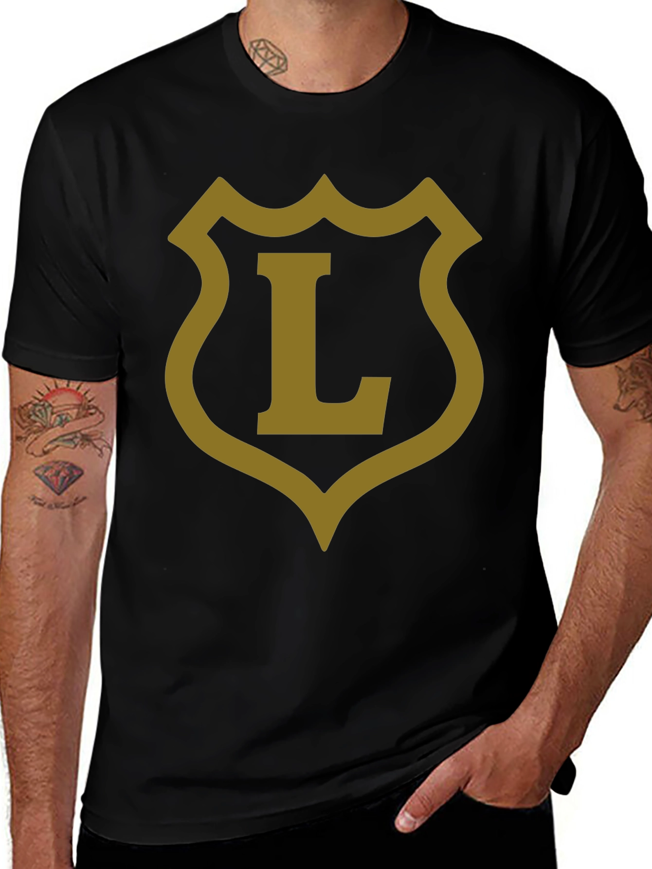 Shield L Graphic Tee - Casual Black T-Shirt