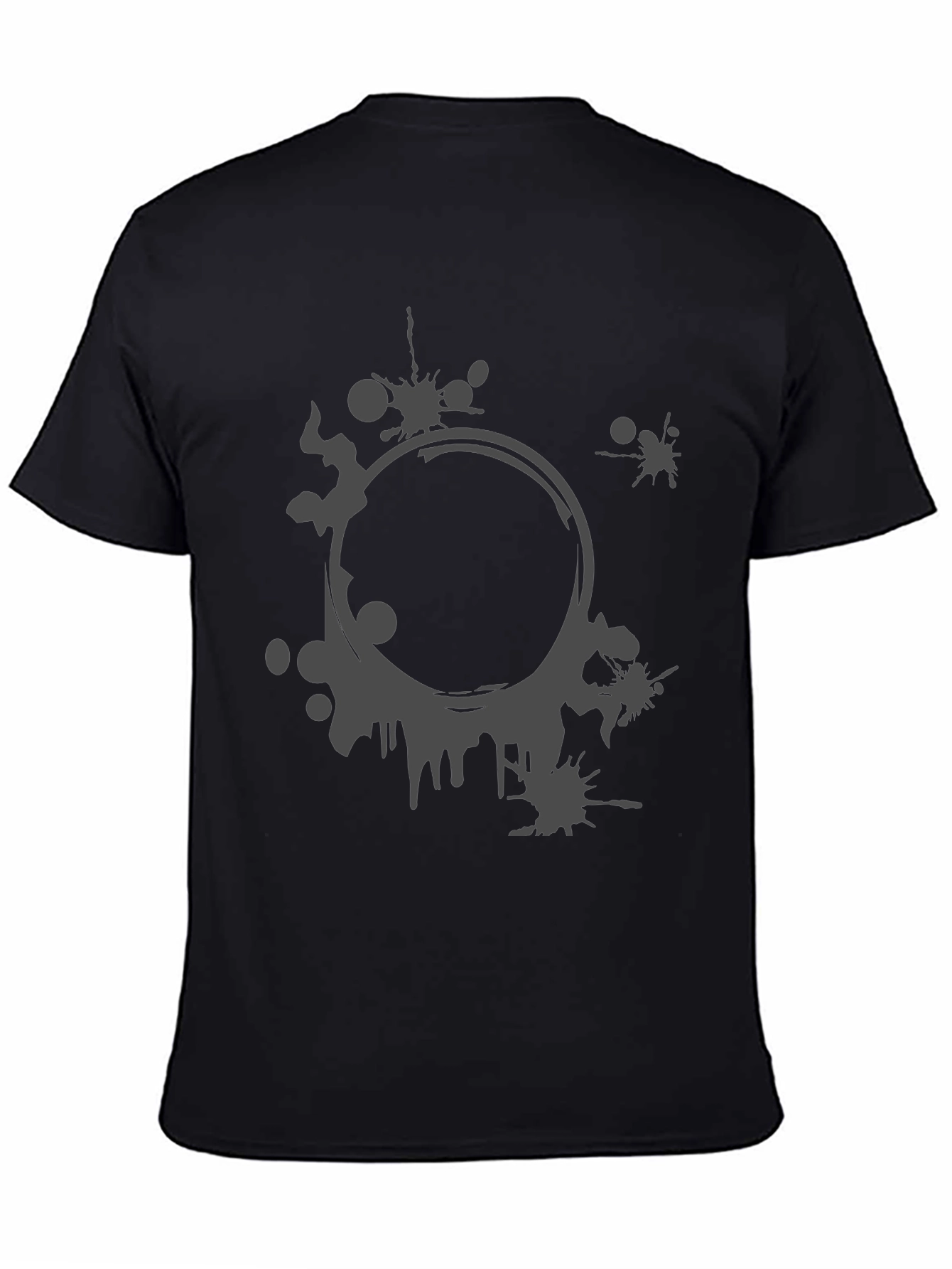 Abstract Graphic Print Black Crew Neck T-Shirt