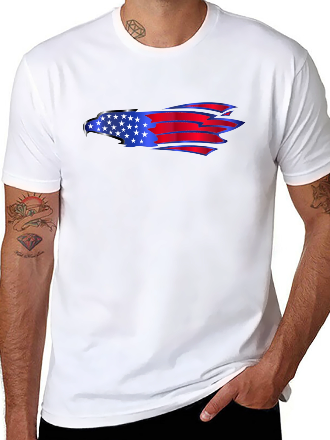 American Eagle Flag Graphic Black T-Shirt