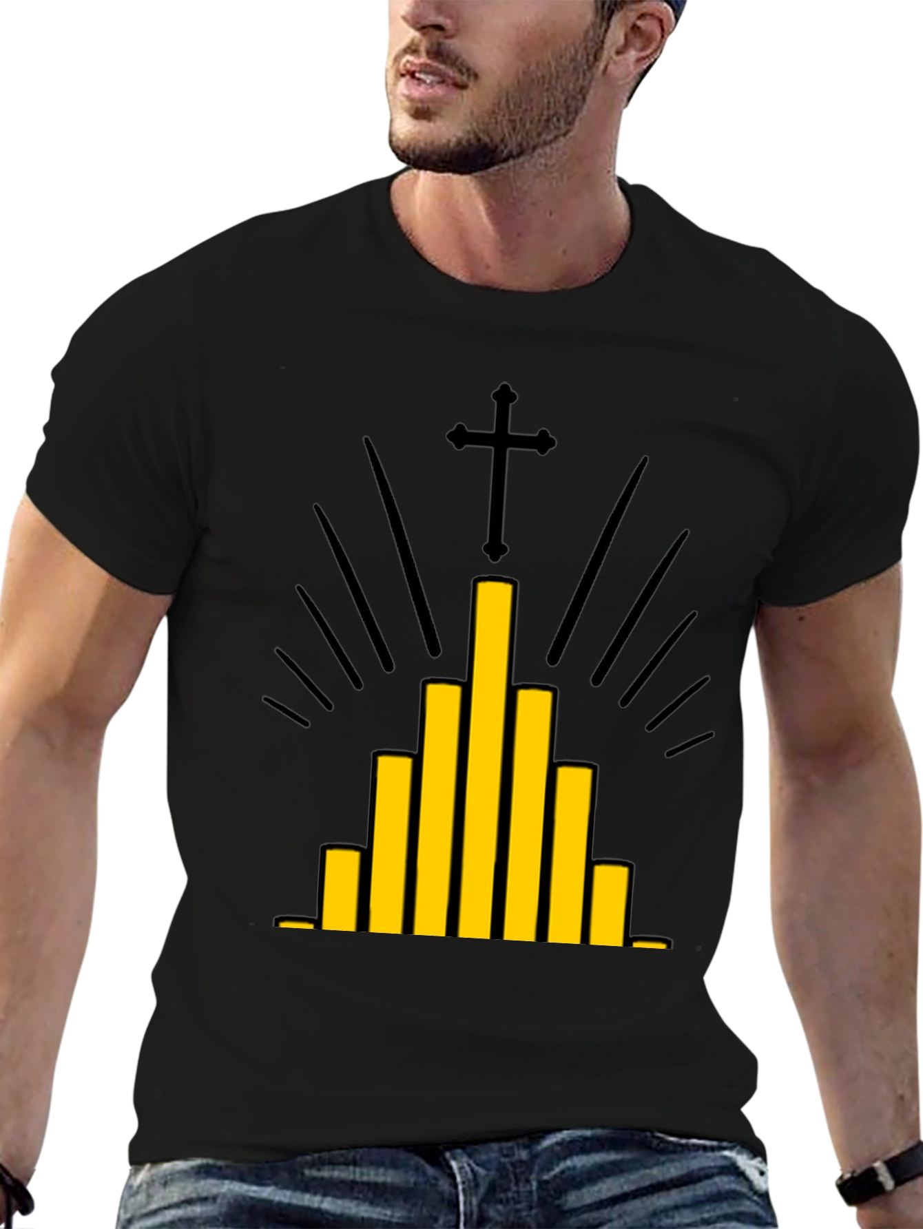 Modern Christian Graphic Tee - Black