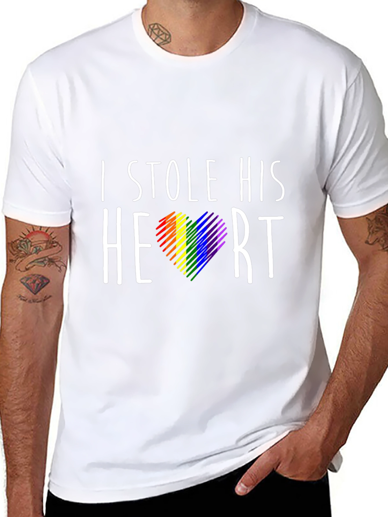 I Stole His Heart Gay Pride T-Shirt