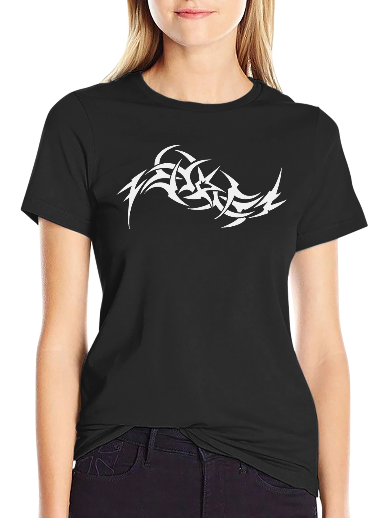Tribal Tattoo Graphic Black T-Shirt