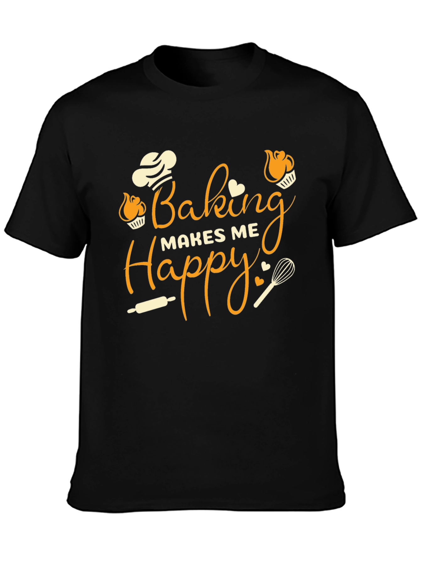 Baking Makes Me Happy Graphic T-Shirt
