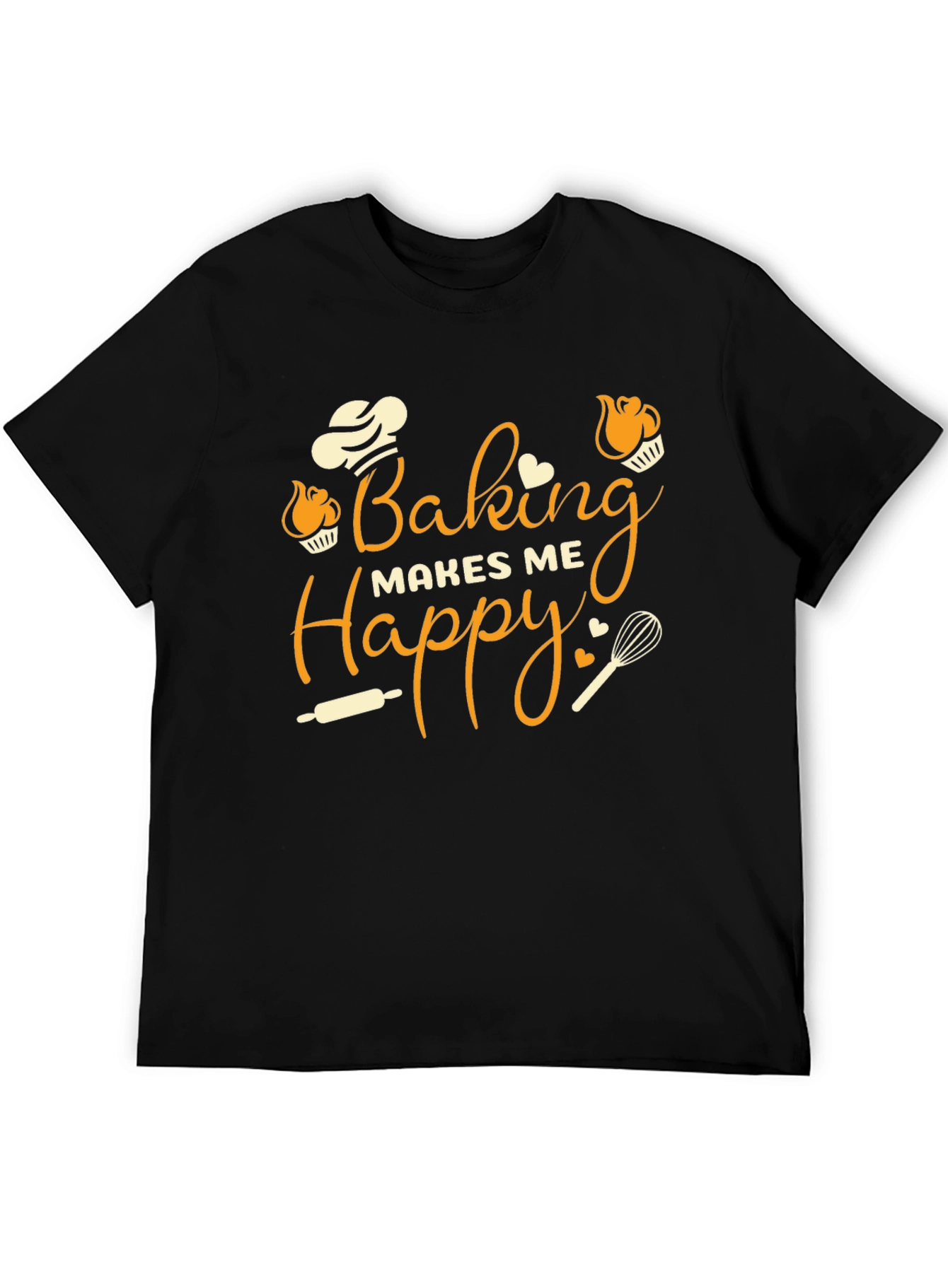 Baking Makes Me Happy Graphic T-Shirt