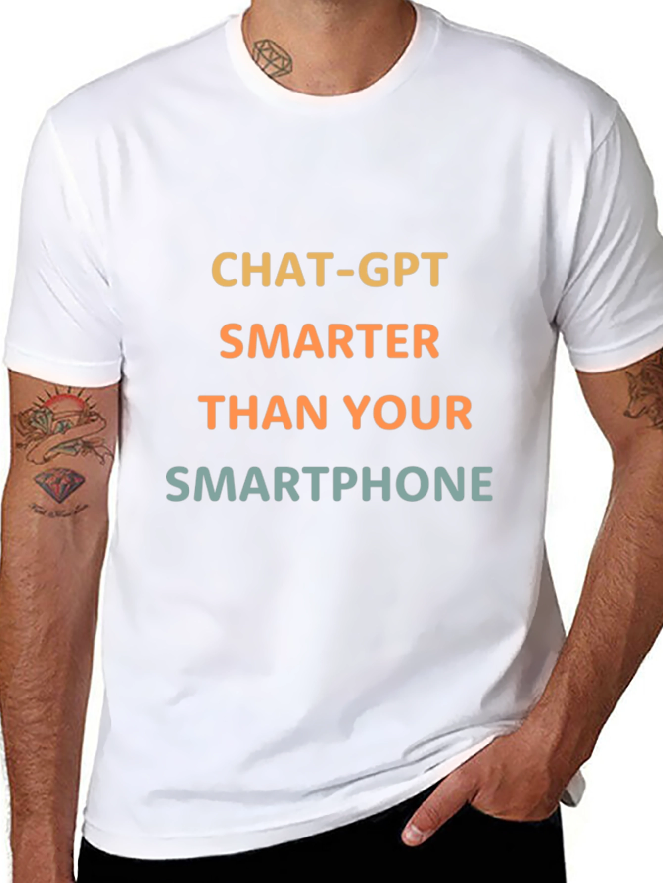 ChatGPT Smarter Than Your Smartphone Black T-Shirt