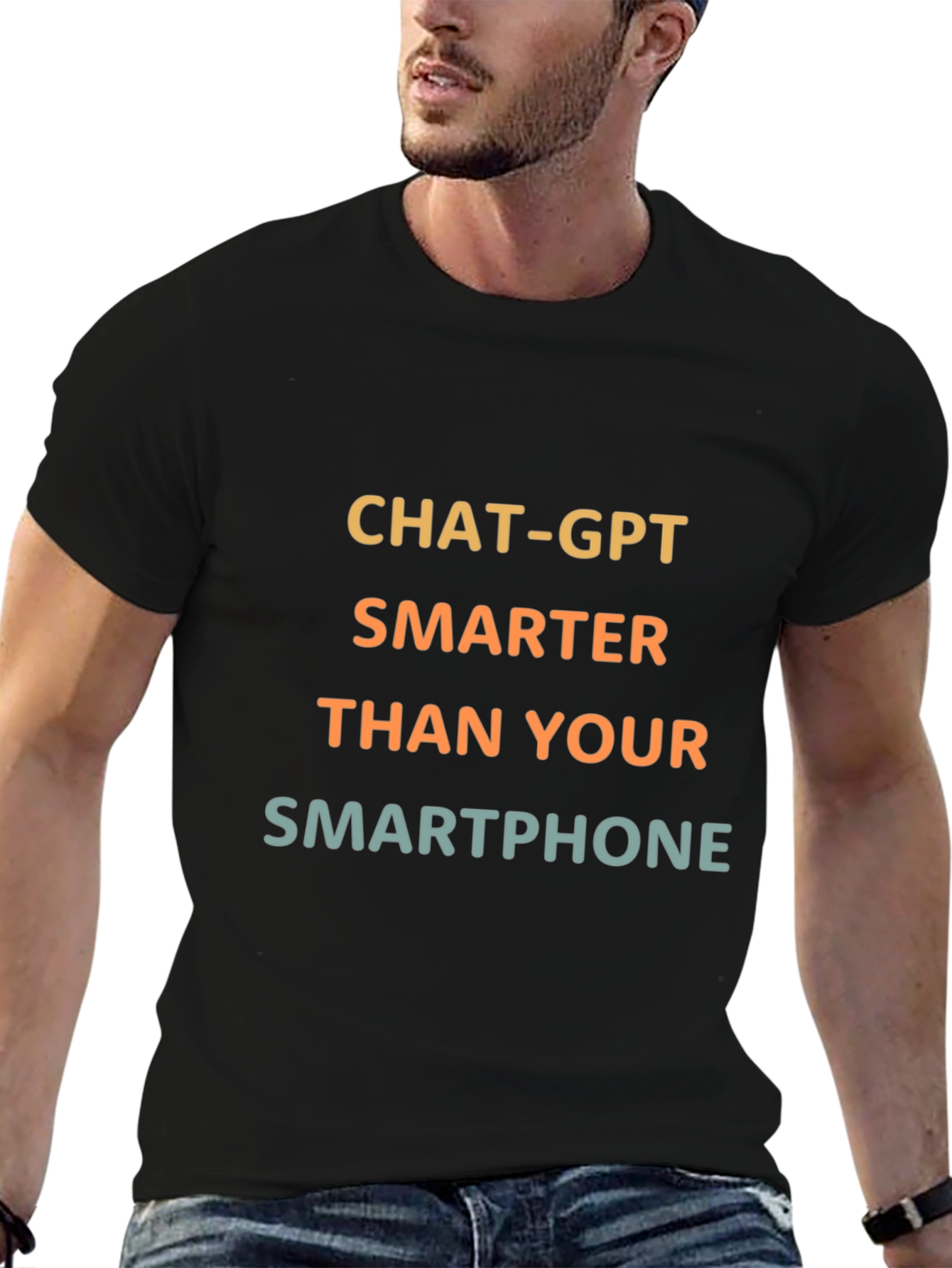 ChatGPT Smarter Than Your Smartphone Black T-Shirt