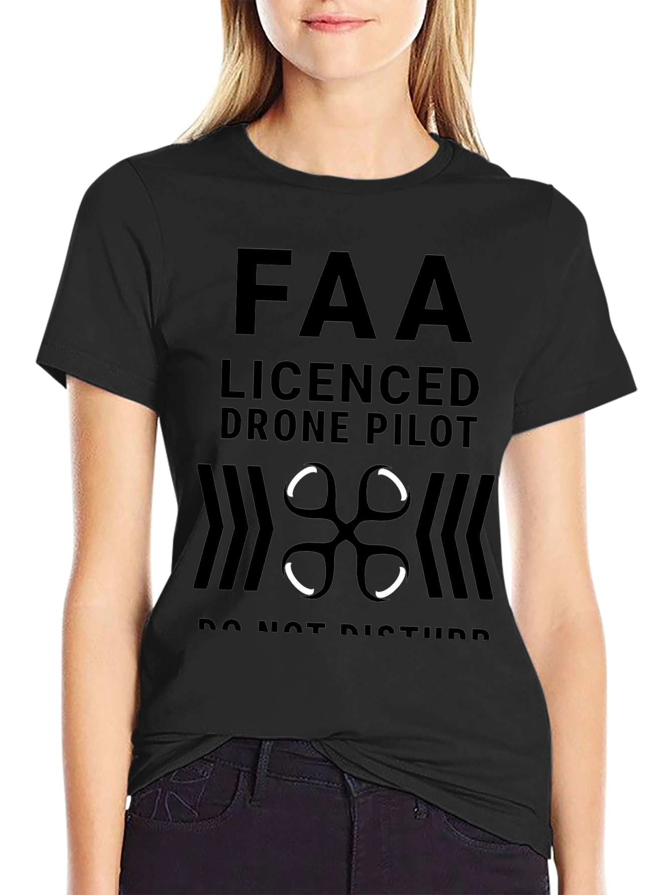 FAA Licensed Drone Pilot Black T-Shirt