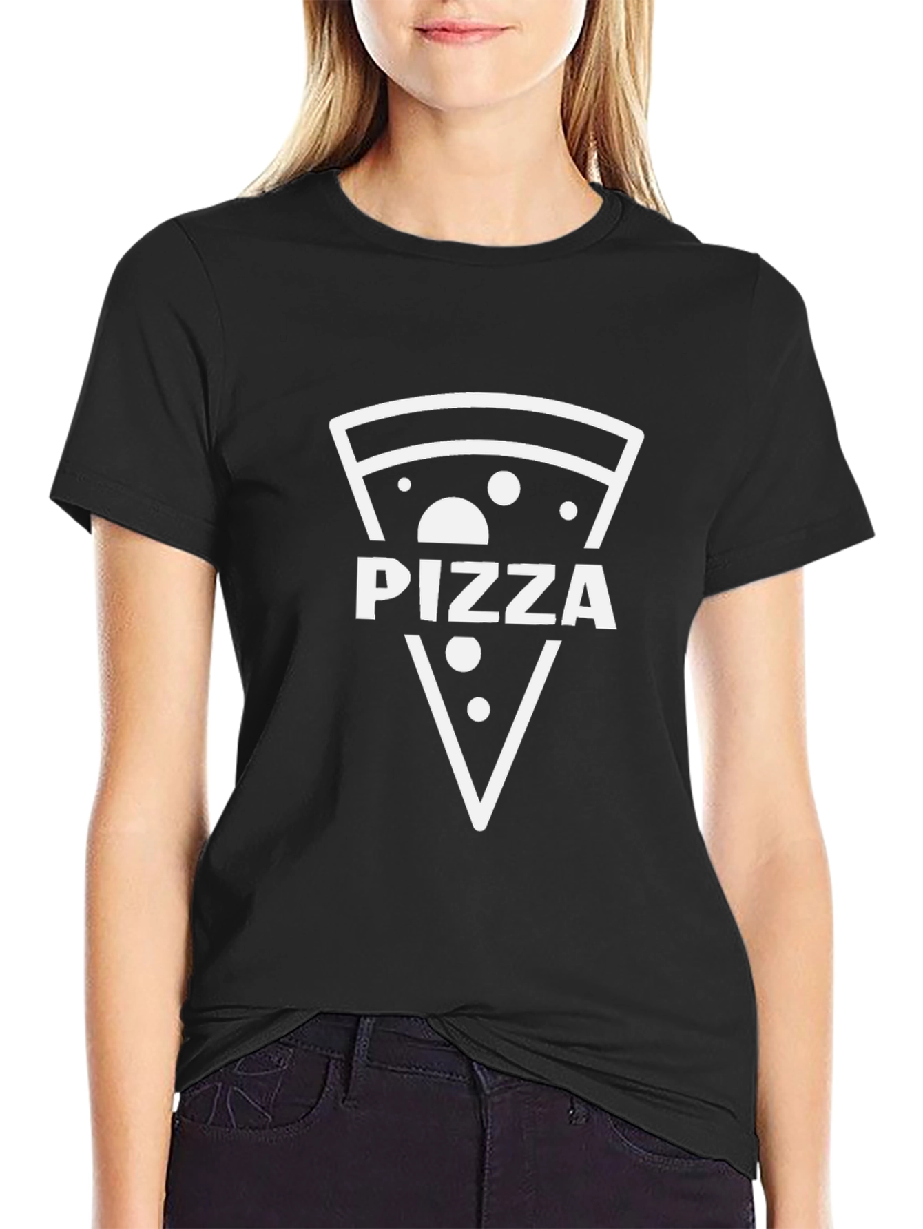 Pizza Slice Graphic T-Shirt - Black