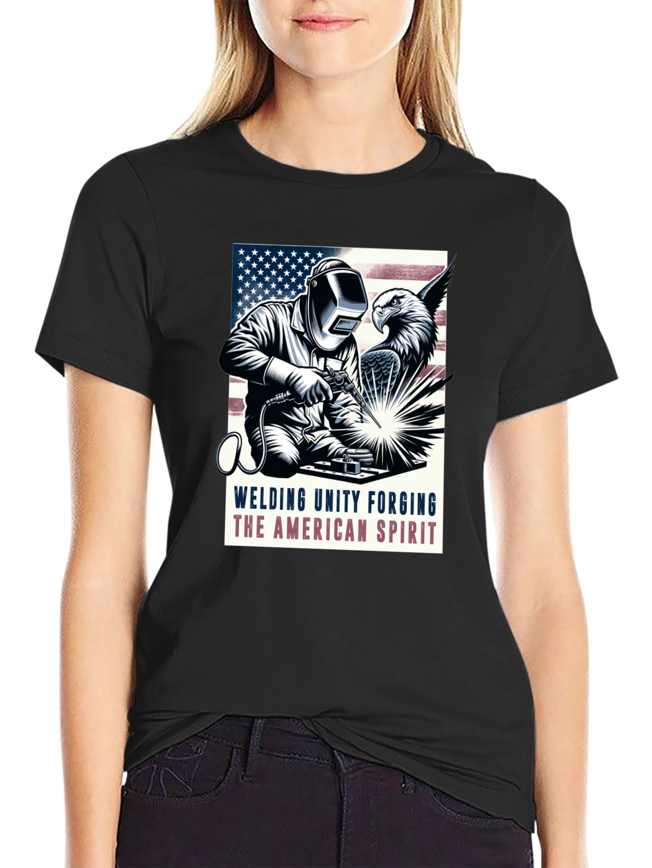 American Spirit Welder Graphic T-Shirt