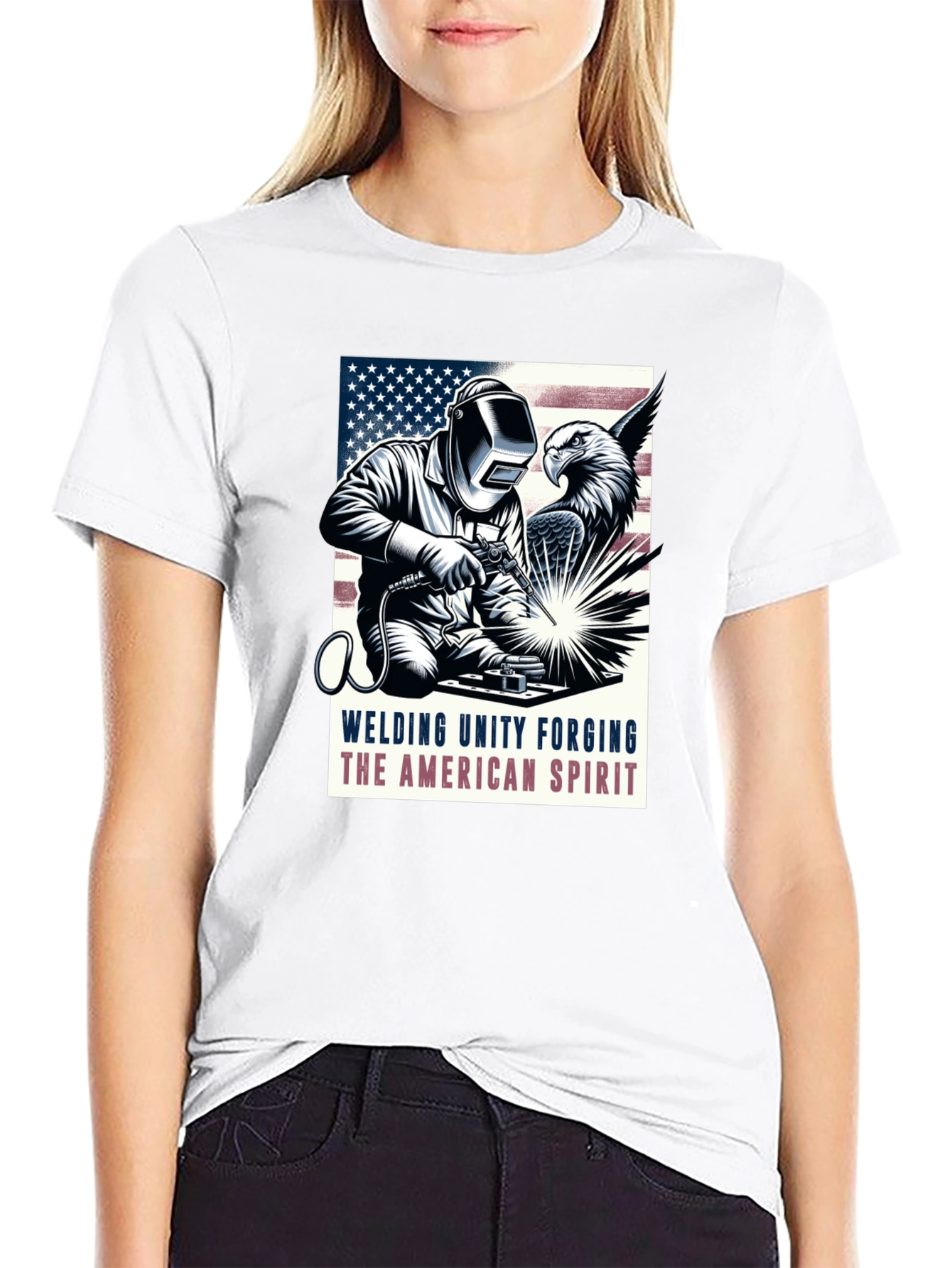 American Spirit Welder Graphic T-Shirt