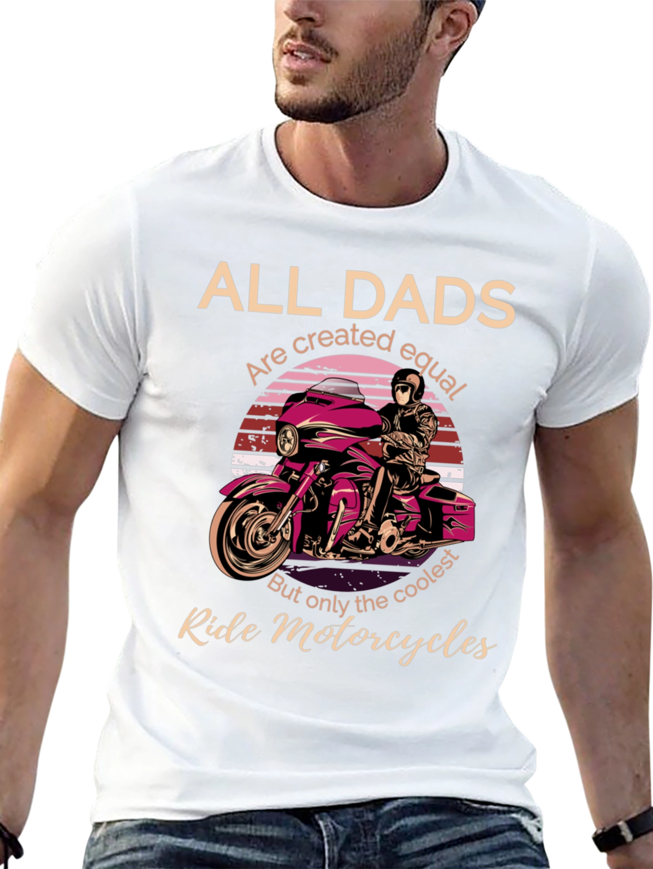 Cool Dads Ride Motorcycles Graphic T-Shirt