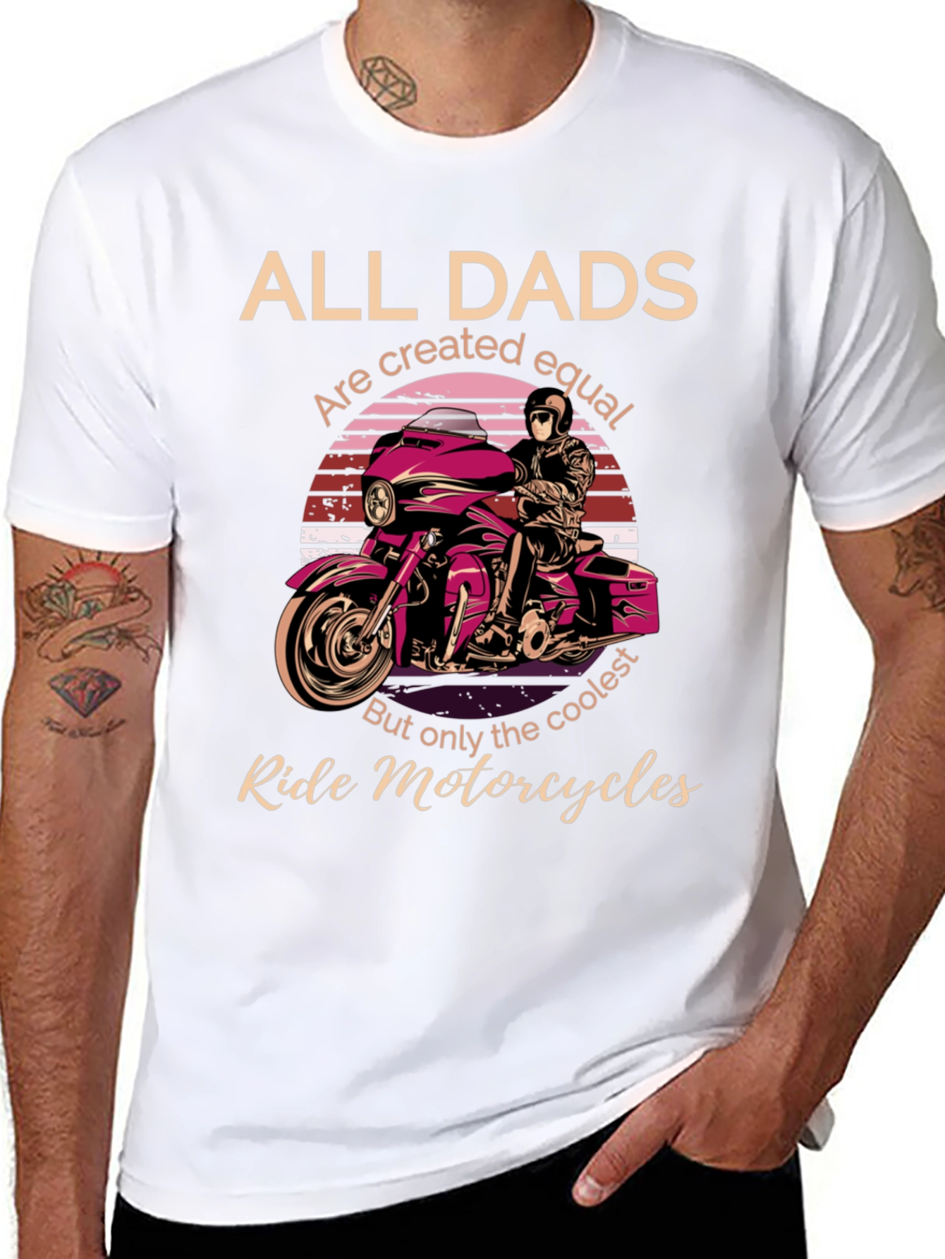 Cool Dads Ride Motorcycles Graphic T-Shirt