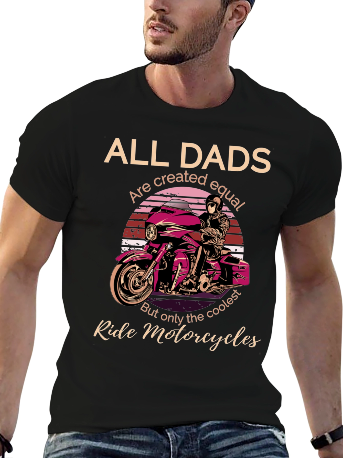 Cool Dads Ride Motorcycles Graphic T-Shirt