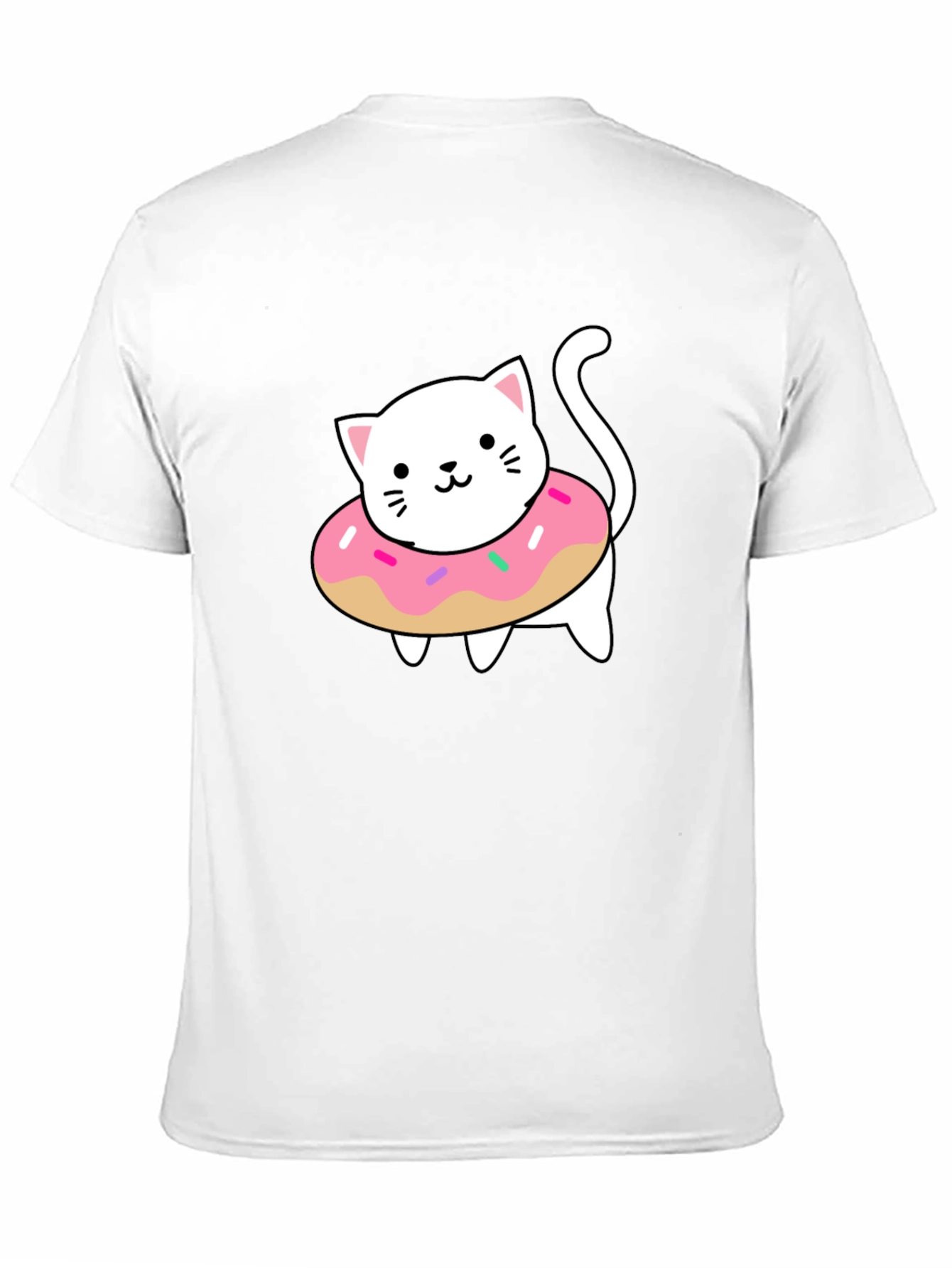 Cute Cat Donut T-Shirt - Stylish Black Tee