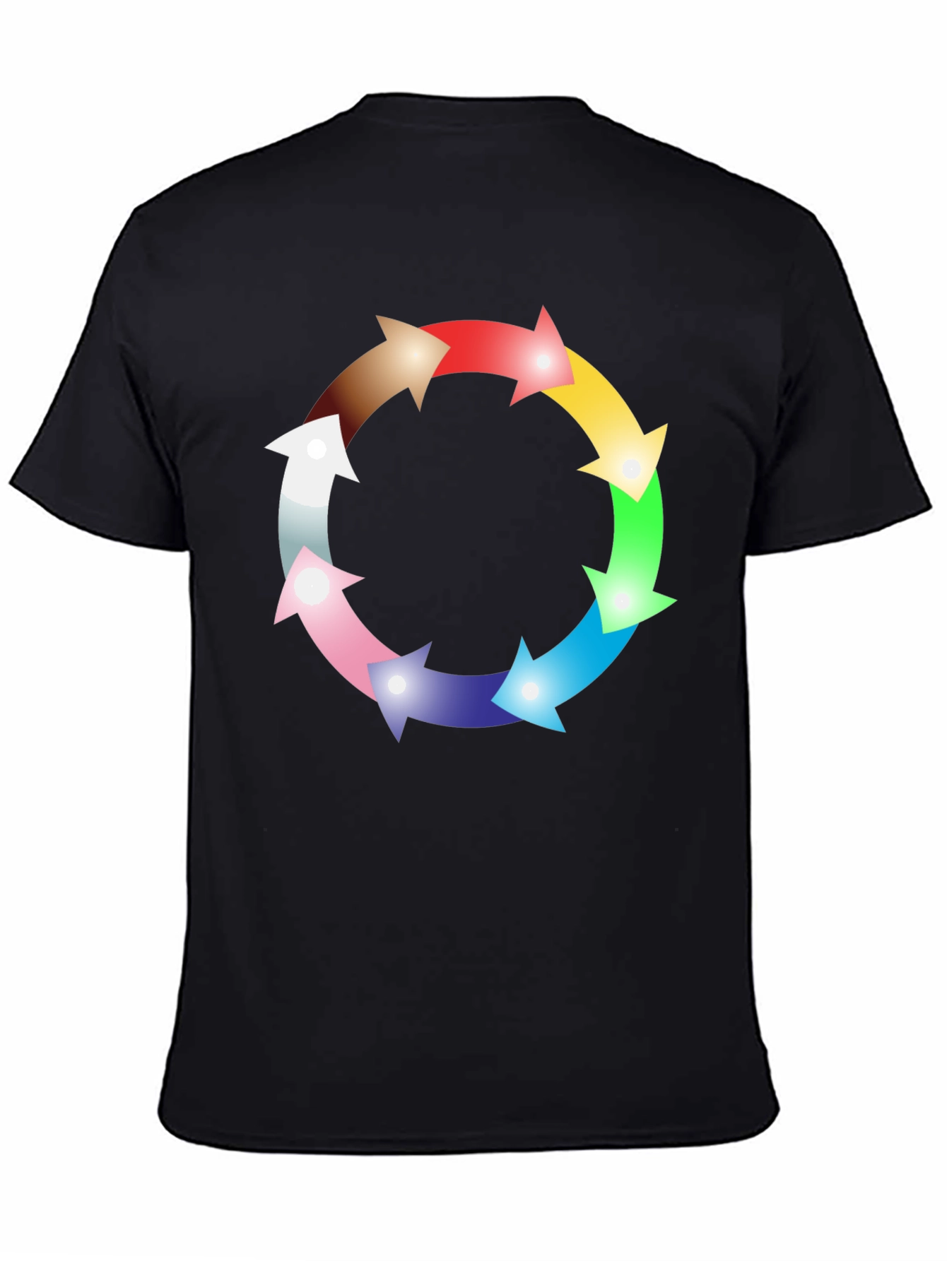 Rainbow Arrow Circle Graphic Black Tee
