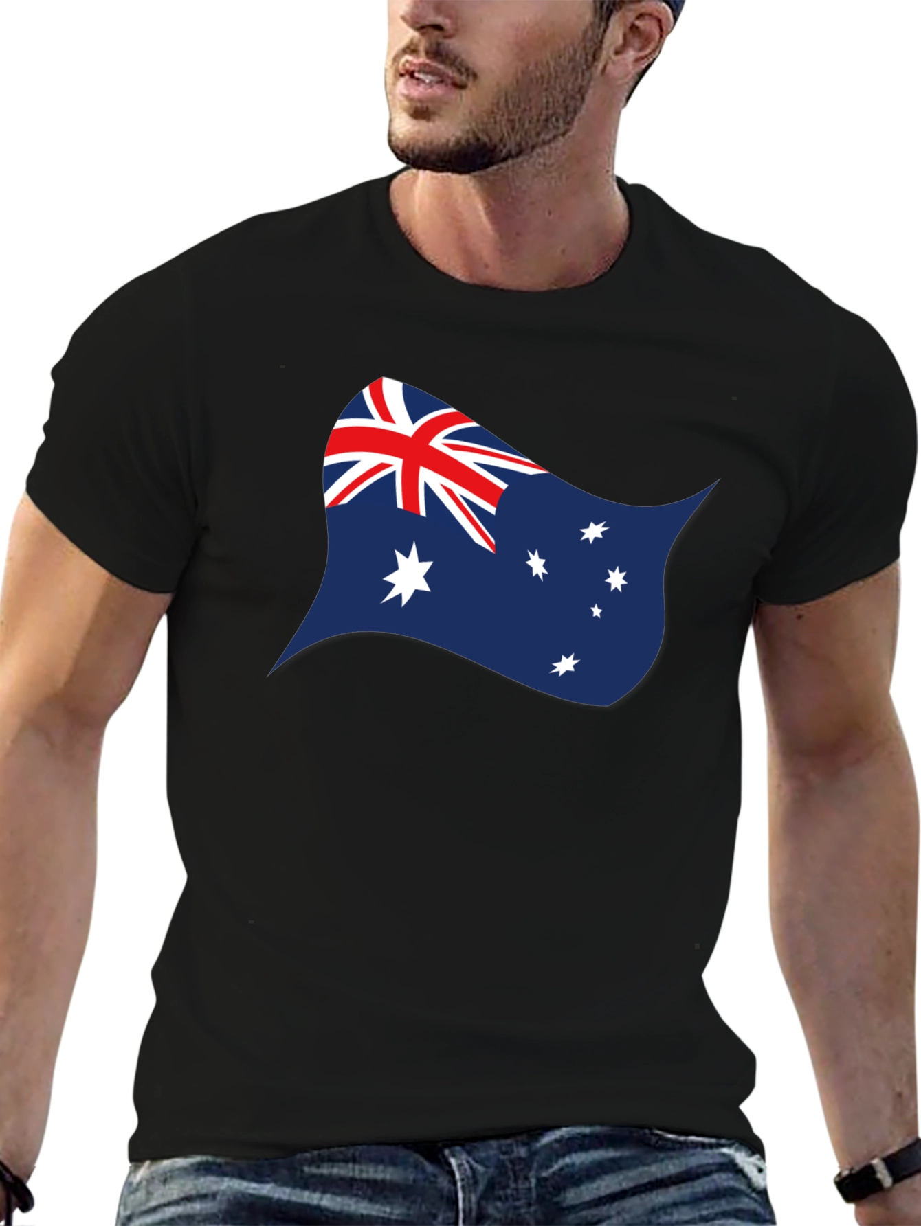 Australian Flag Graphic T-Shirt - Black