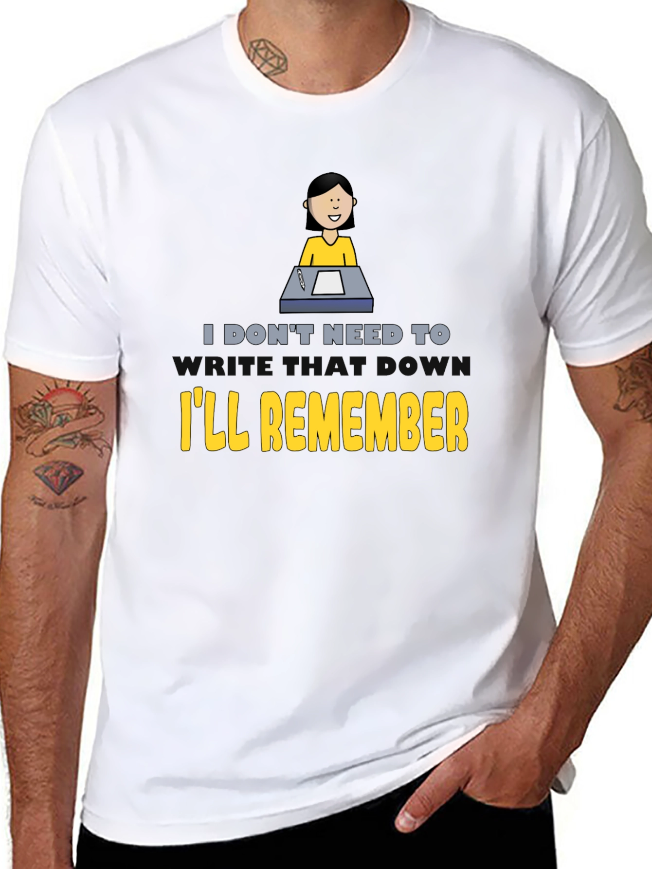Ill Remember T-Shirt - Black Crew Neck Novelty Tee