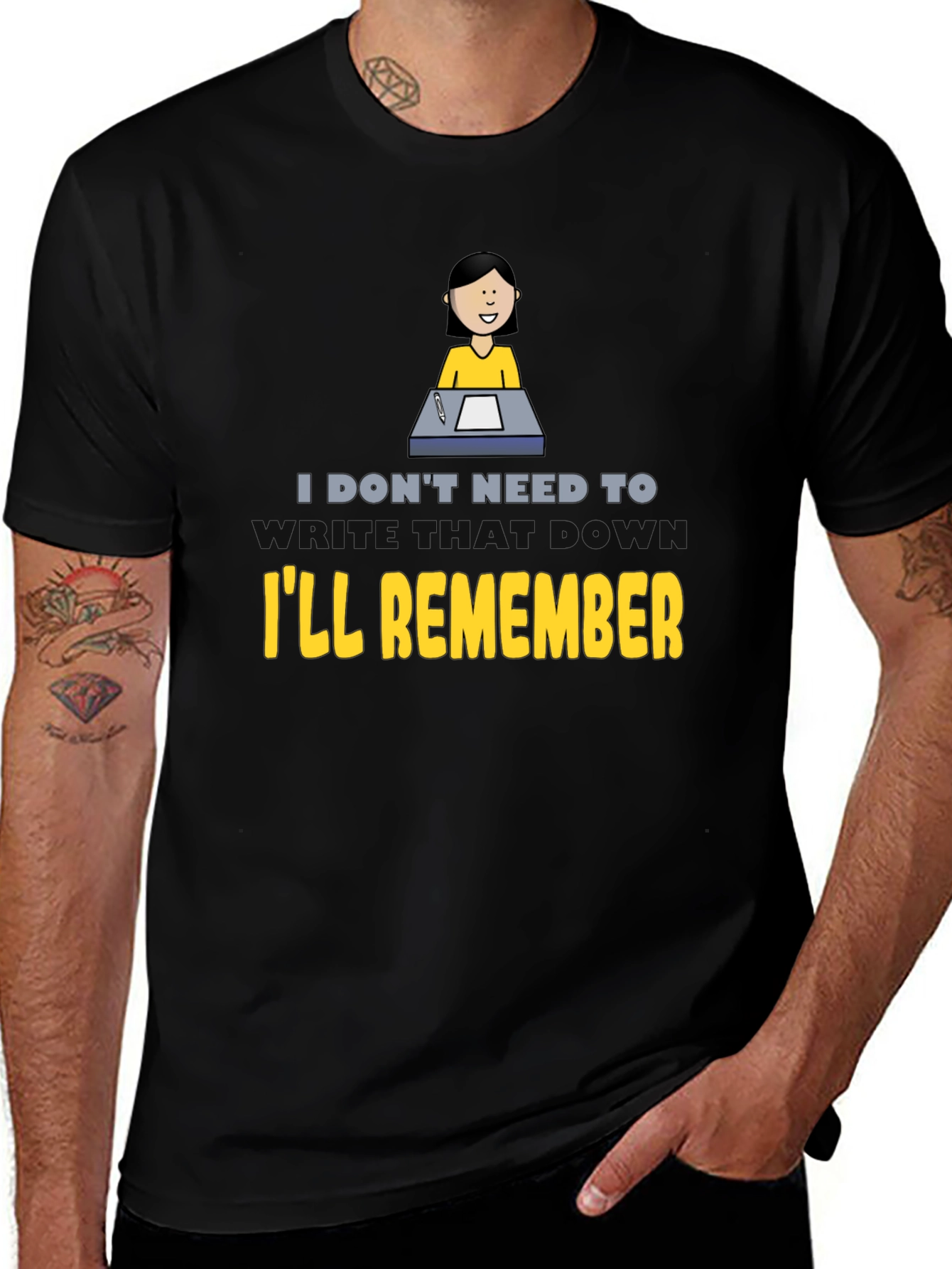 Ill Remember T-Shirt - Black Crew Neck Novelty Tee