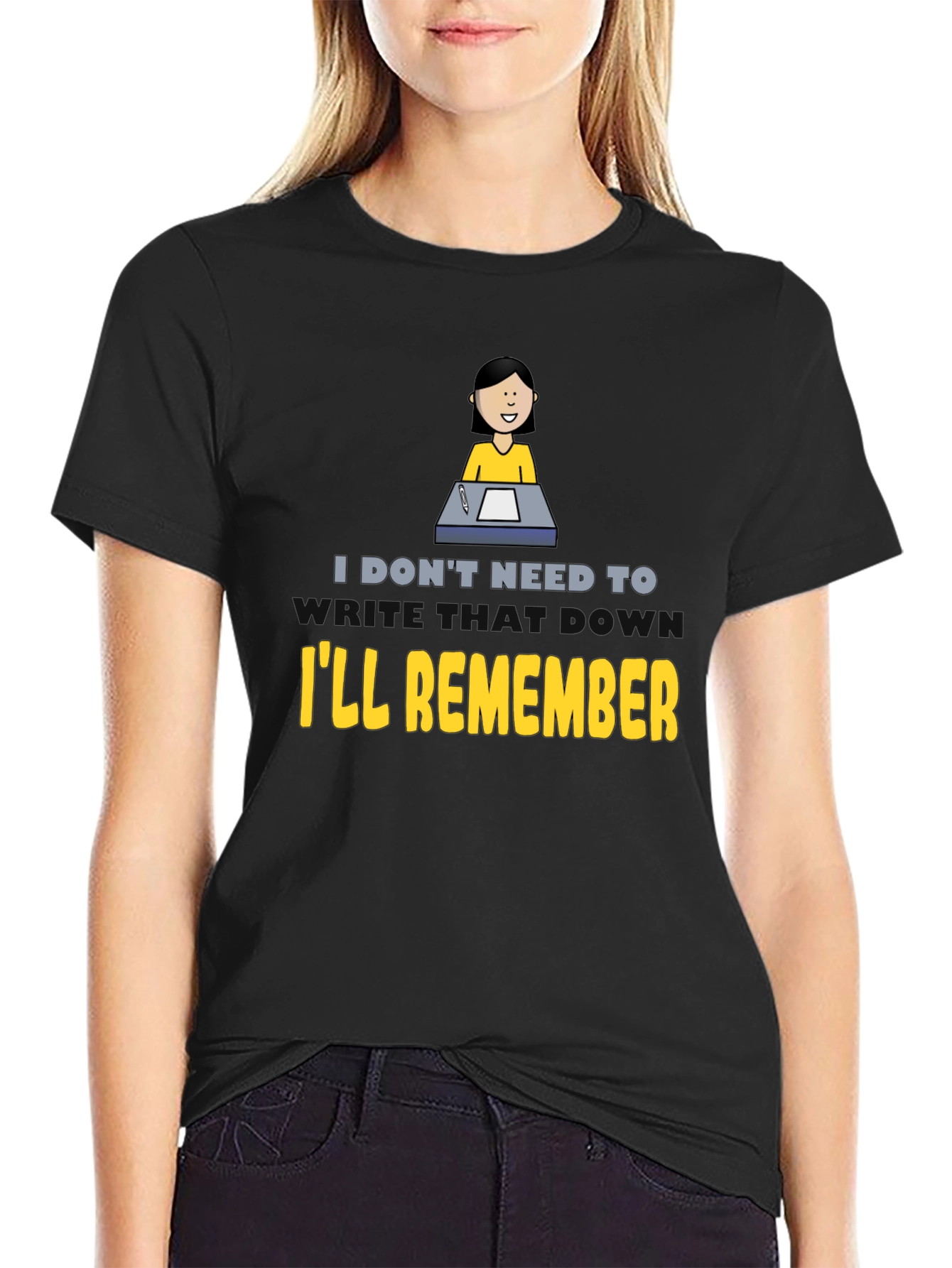 Ill Remember T-Shirt - Black Crew Neck Novelty Tee