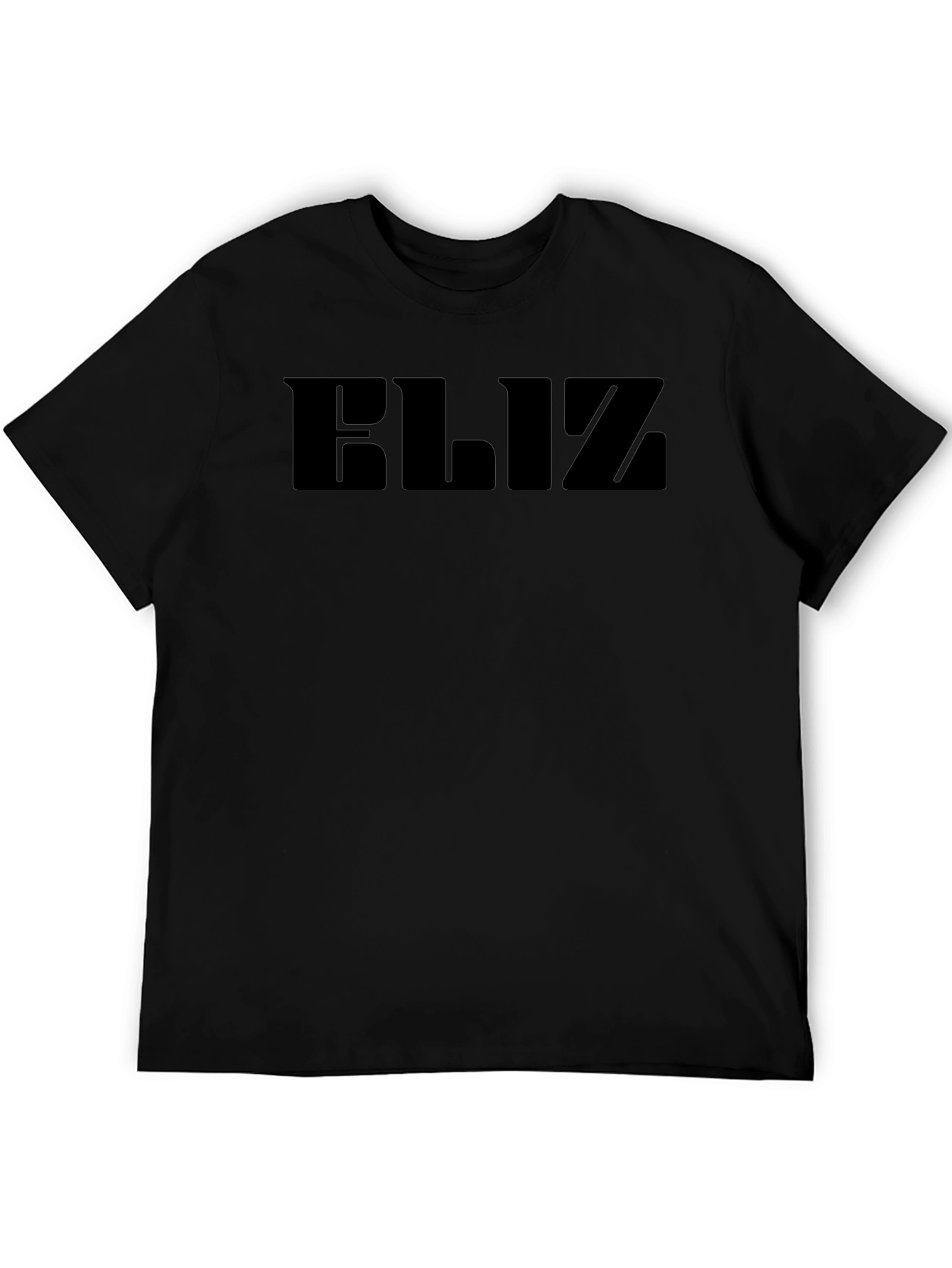 Mens Black ELIZ Graphic Tee - Casual Comfort