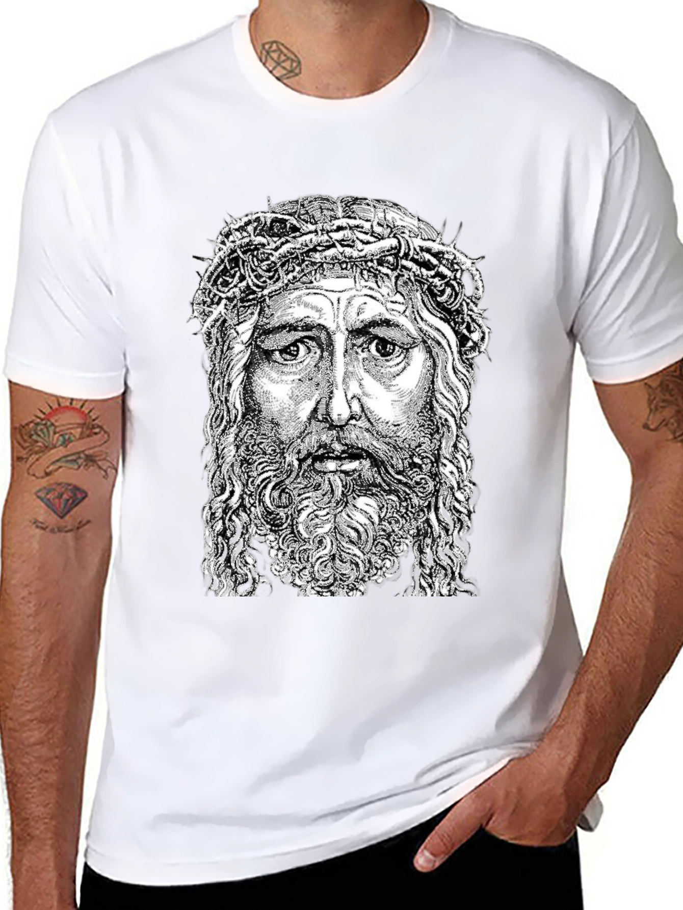 Jesus Graphic Tee - Crown of Thorns Design