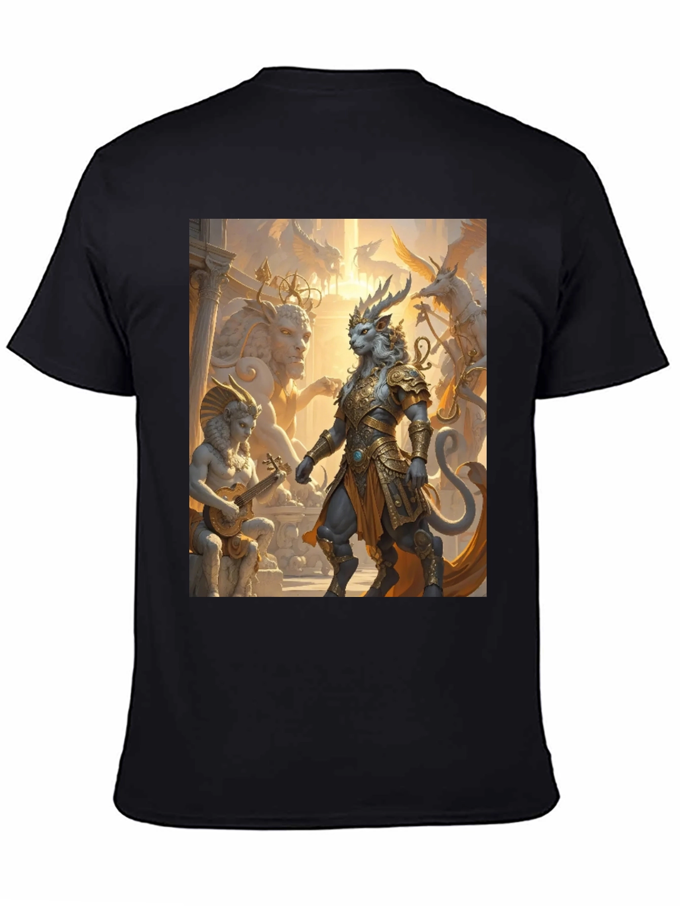 Fantasy Art Tee: Regal Lion Warrior Design