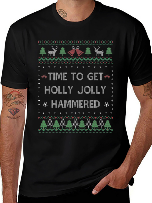 Time to Get Holly Jolly Hammered Christmas T-Shirt