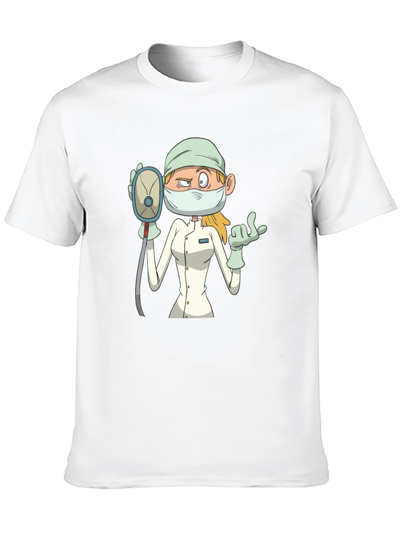 Cartoon Nurse T-Shirt - Unisex Black Tee
