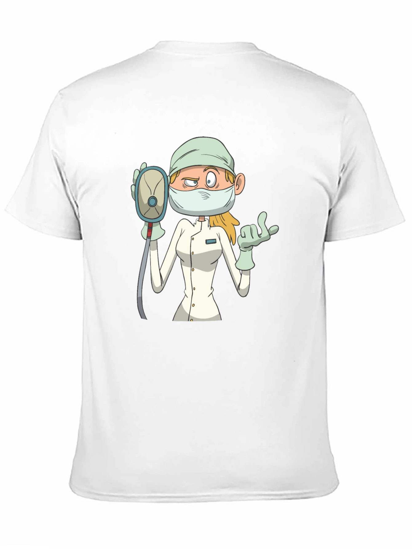 Cartoon Nurse T-Shirt - Unisex Black Tee