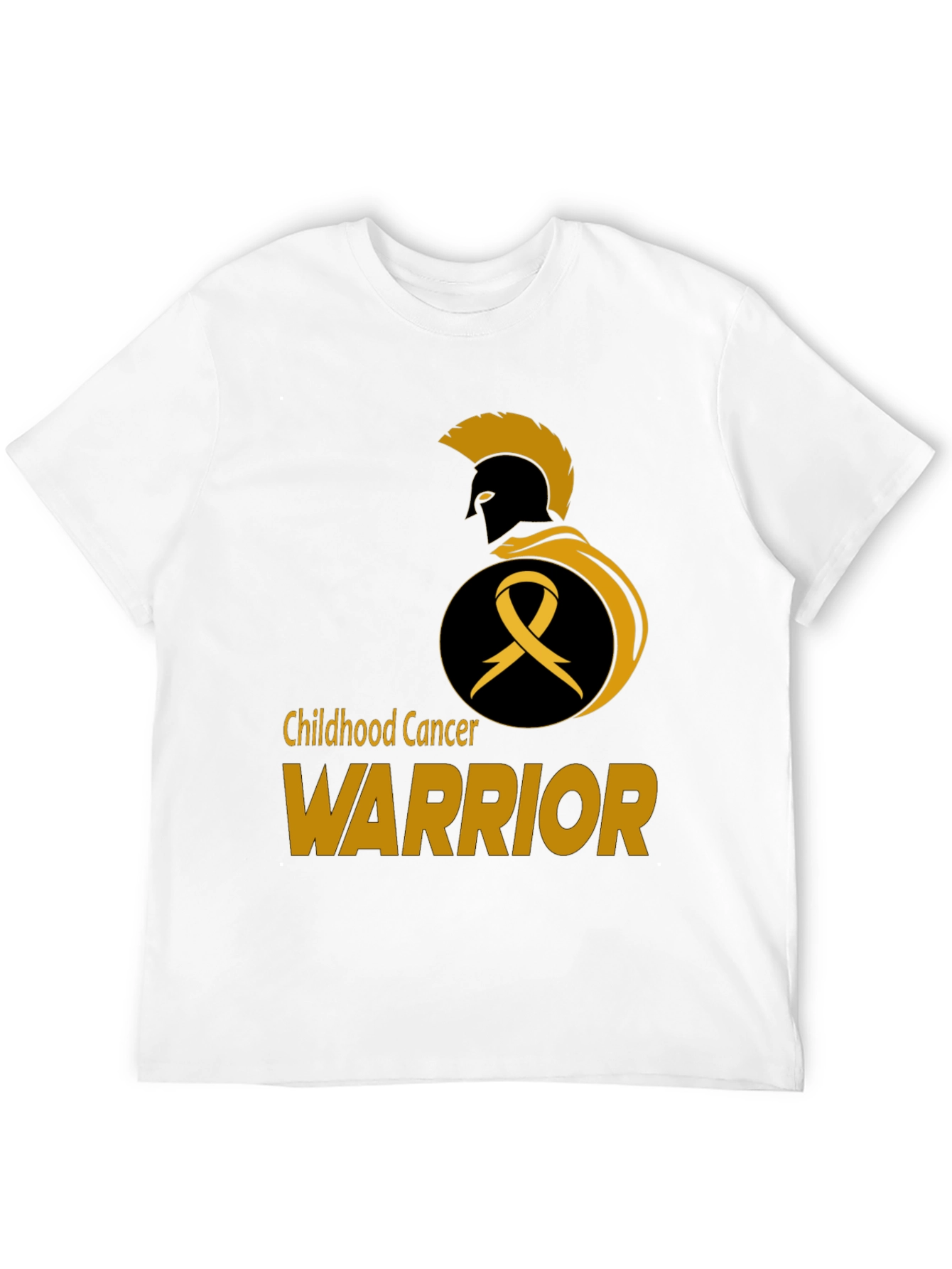 Childhood Cancer Warrior T-Shirt - Gold Ribbon Spartan