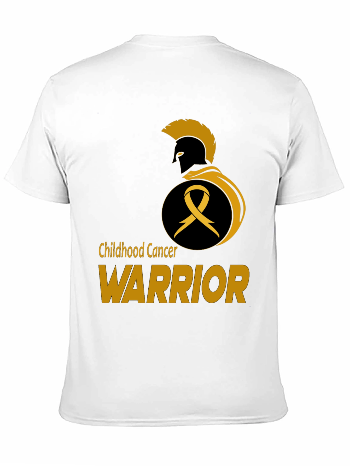 Childhood Cancer Warrior T-Shirt - Gold Ribbon Spartan