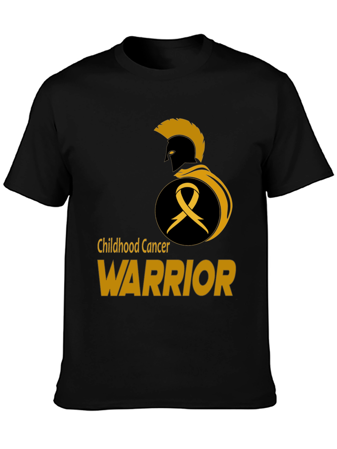 Childhood Cancer Warrior T-Shirt - Gold Ribbon Spartan