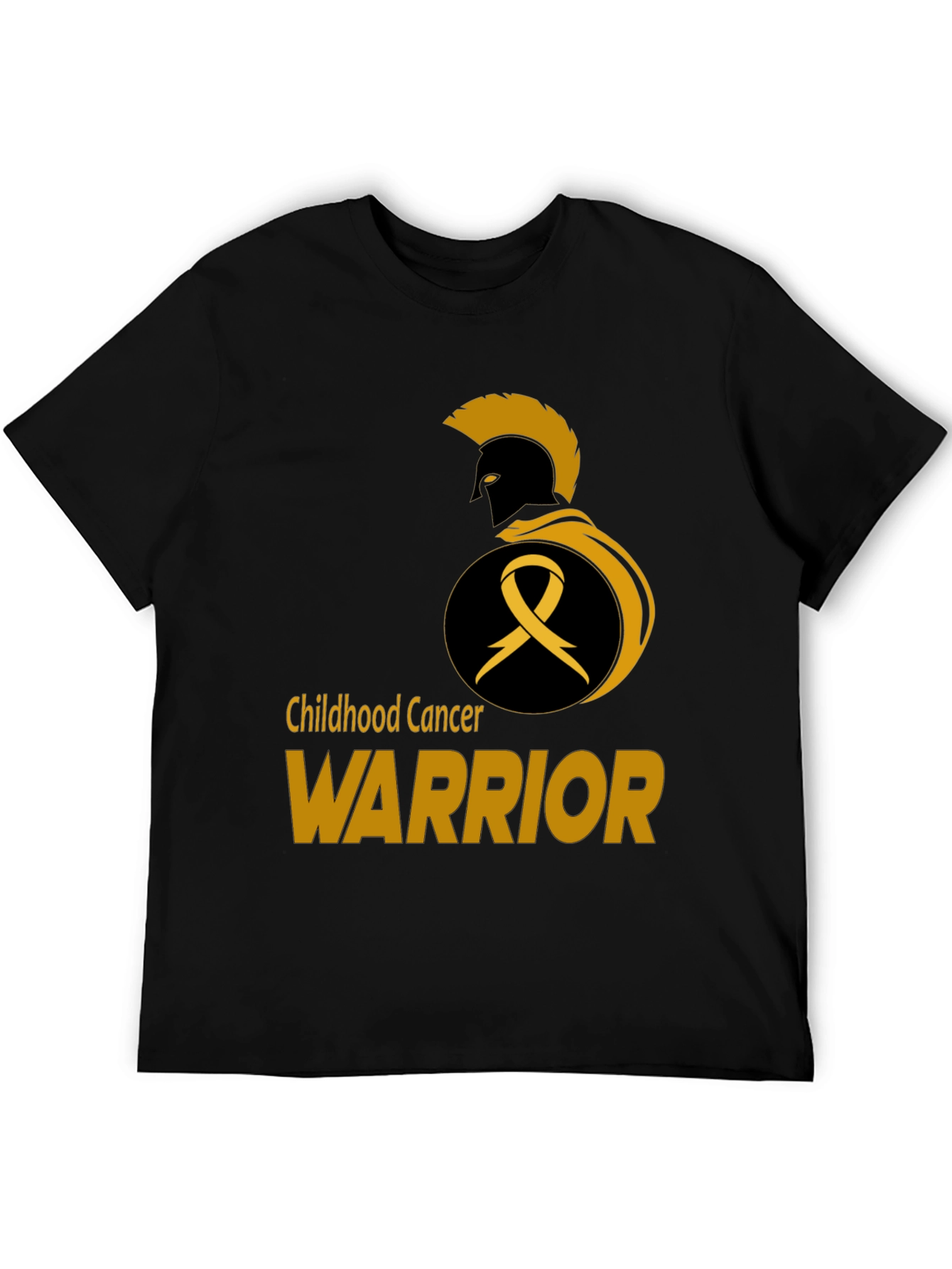 Childhood Cancer Warrior T-Shirt - Gold Ribbon Spartan