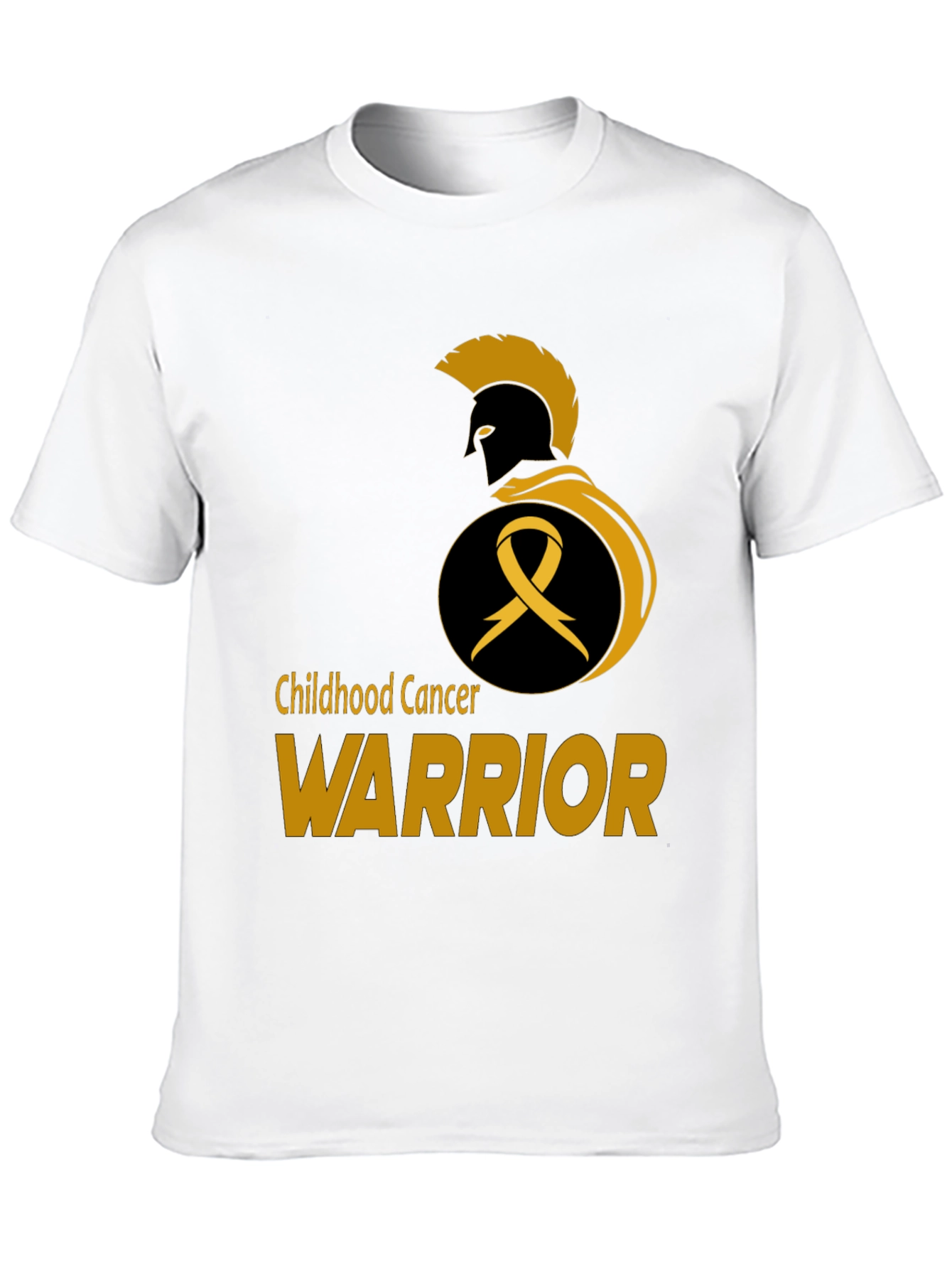 Childhood Cancer Warrior T-Shirt - Gold Ribbon Spartan