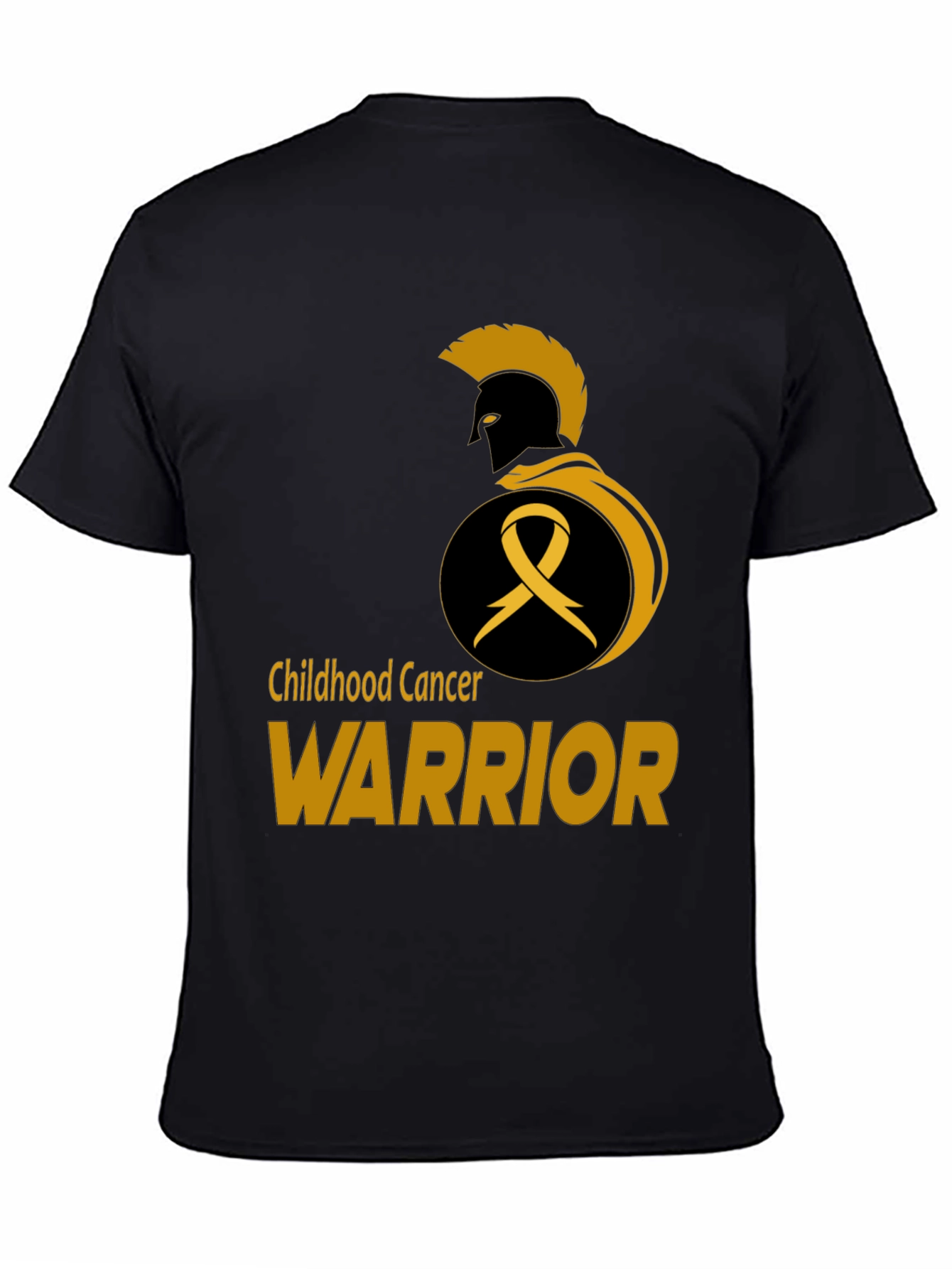 Childhood Cancer Warrior T-Shirt - Gold Ribbon Spartan