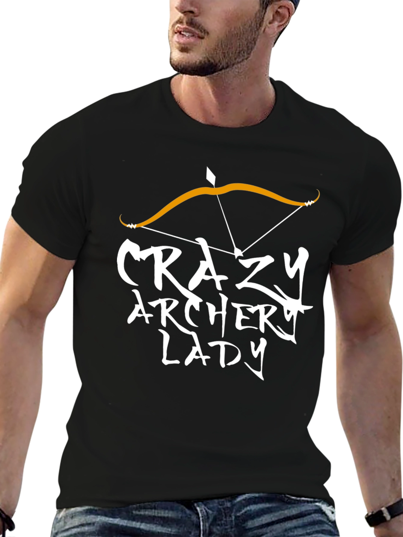 Crazy Archer Lady T-Shirt - Archery Bow Design