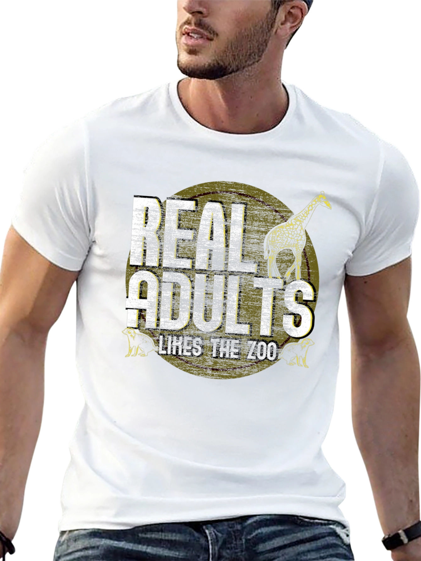 Real Adults Zoo Lover Graphic T-Shirt