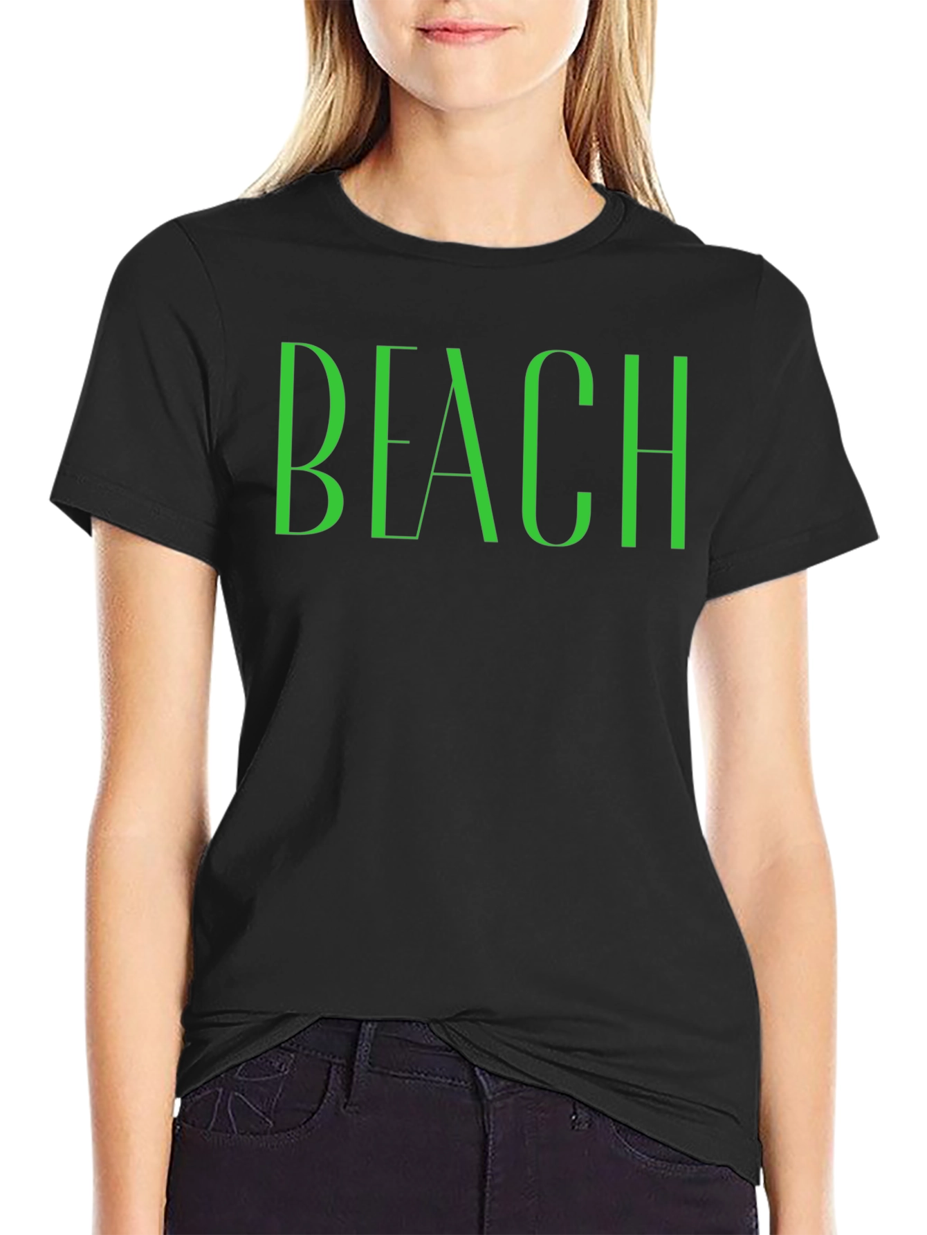 Black Beach Graphic Tee - Stylish Summer Vibes