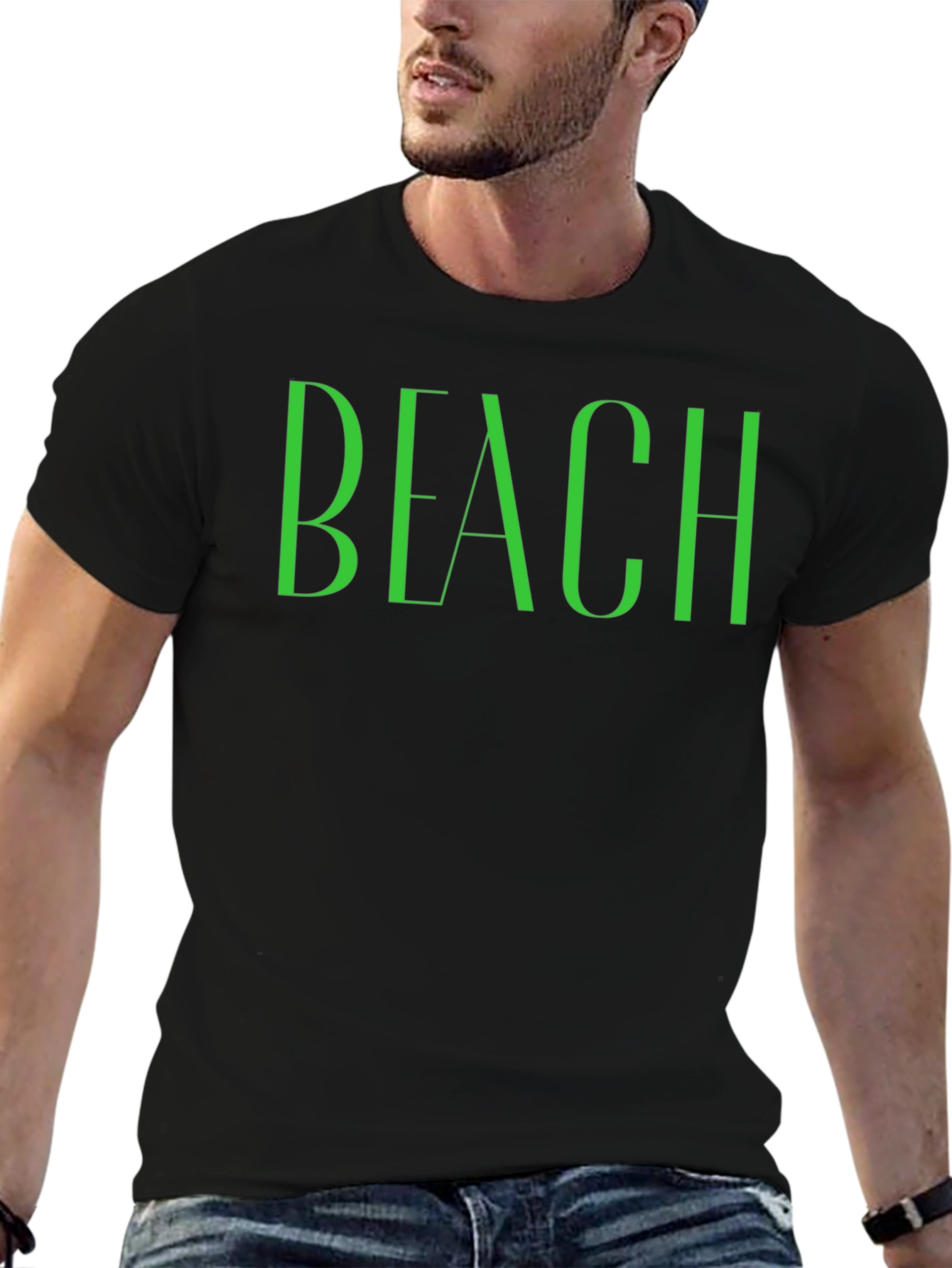 Black Beach Graphic Tee - Stylish Summer Vibes