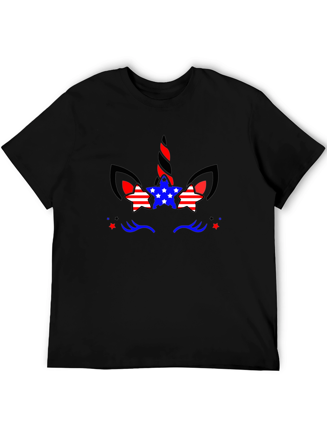 Patriotic Unicorn T-Shirt - Black