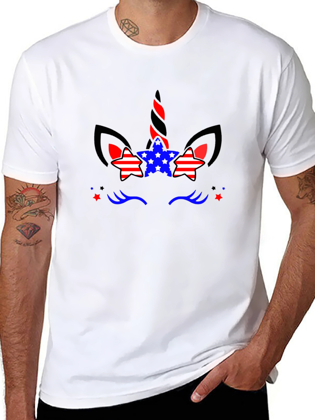 Patriotic Unicorn T-Shirt - Black