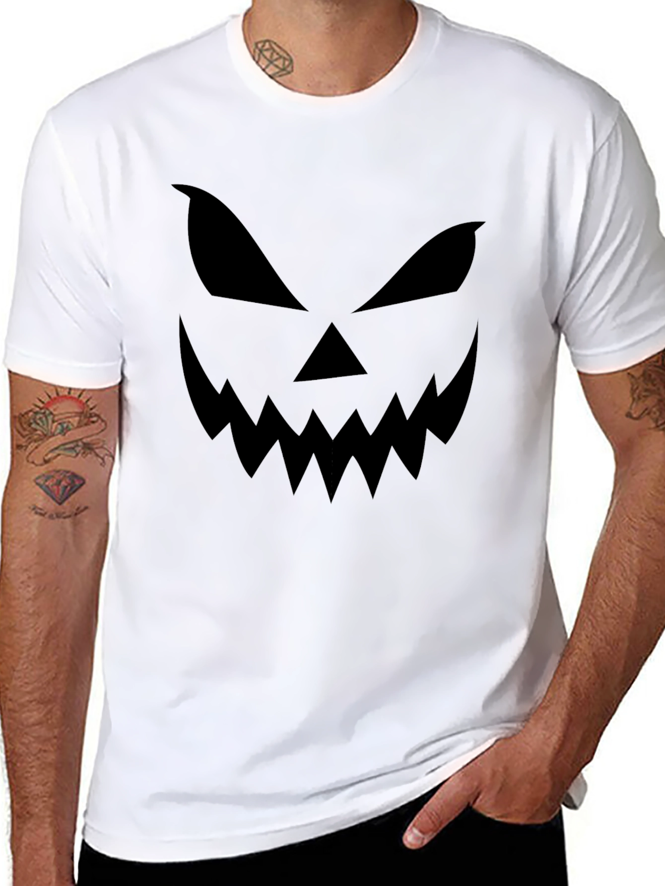 Halloween Face Black T-Shirt - Spooky Season
