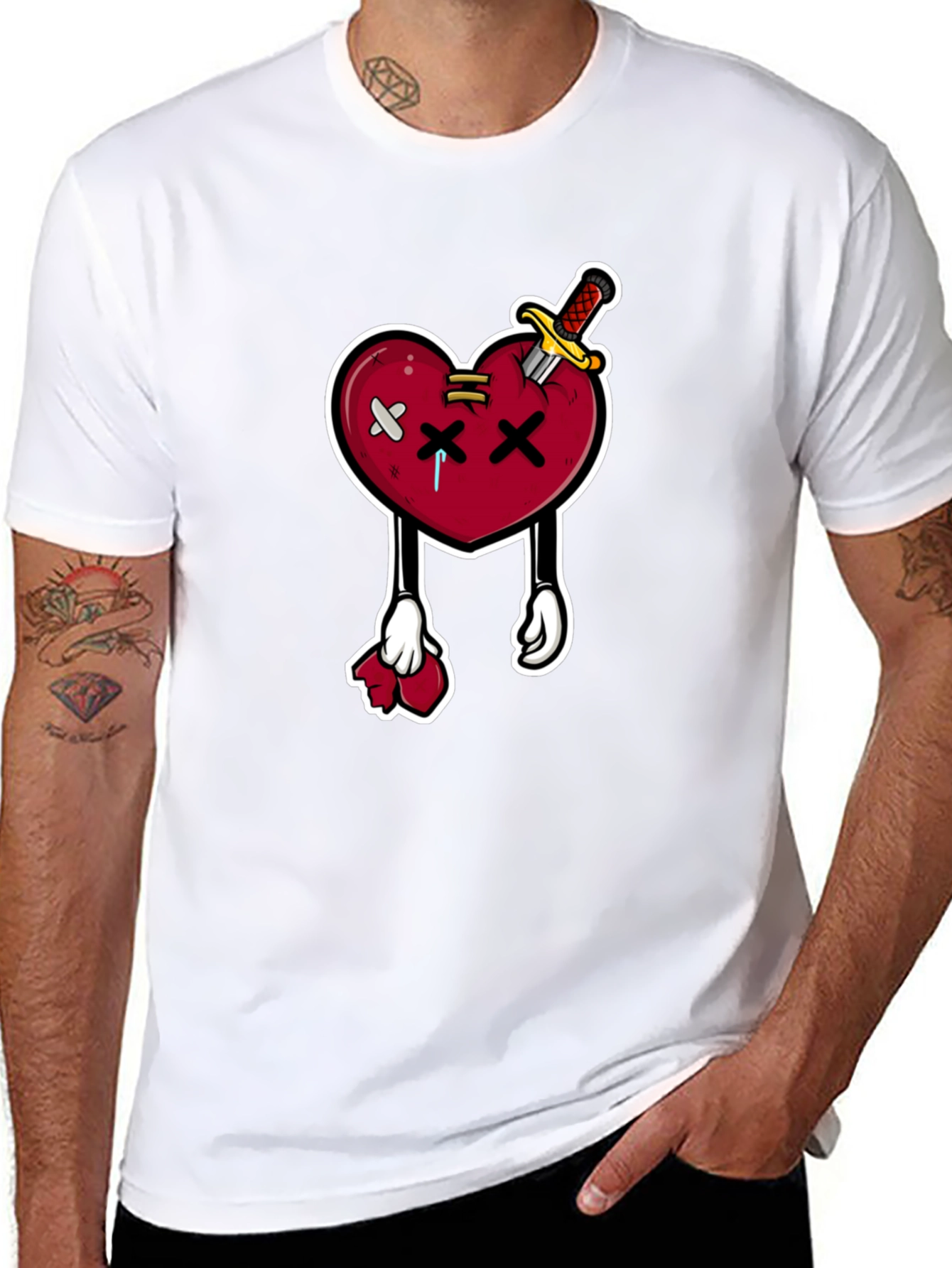 Cartoon Heart with Knife T-Shirt