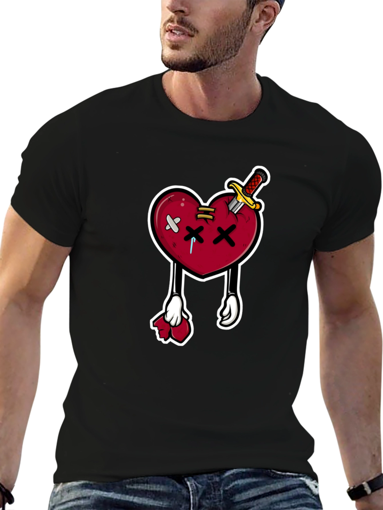 Cartoon Heart with Knife T-Shirt