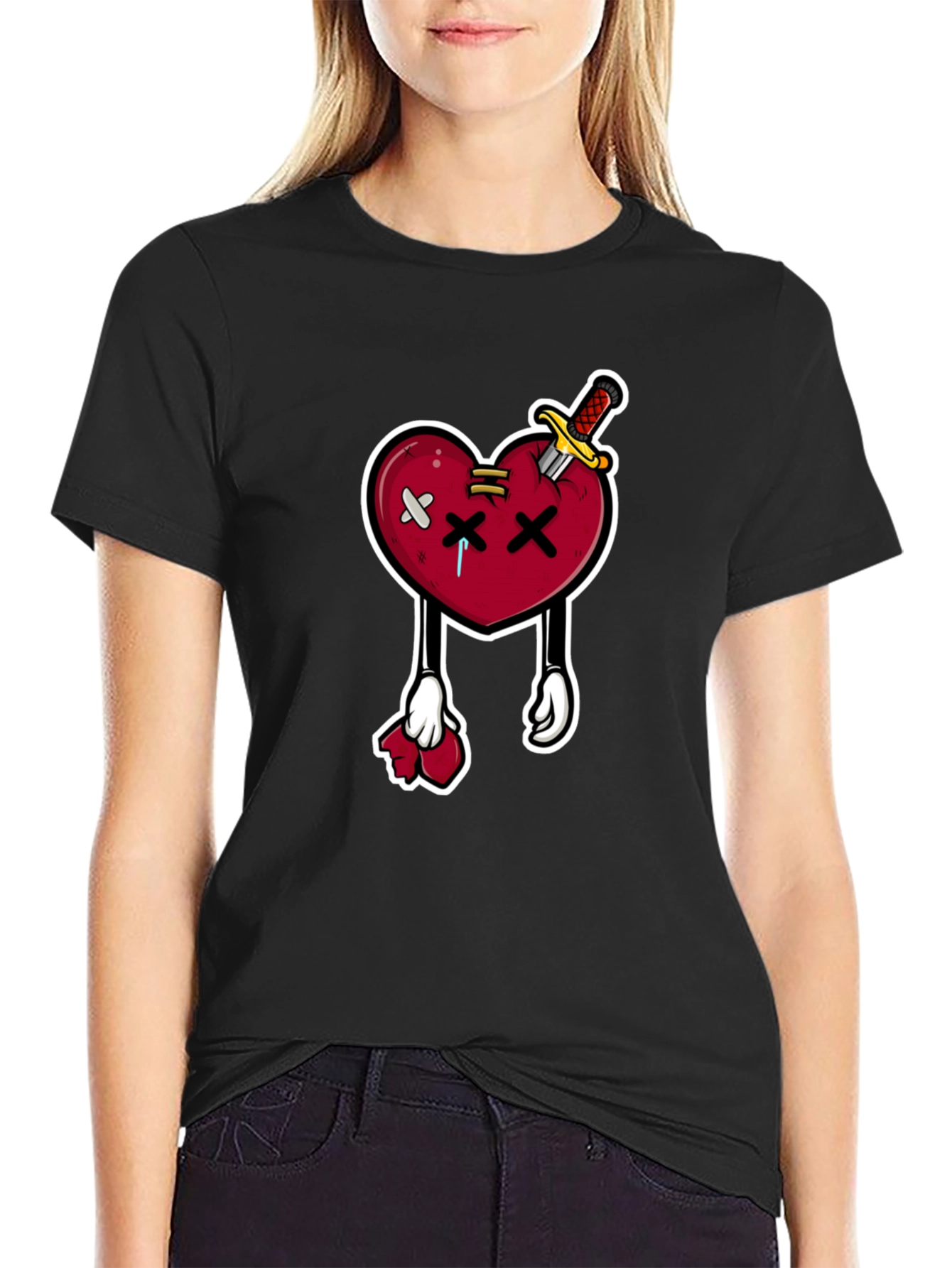 Cartoon Heart with Knife T-Shirt