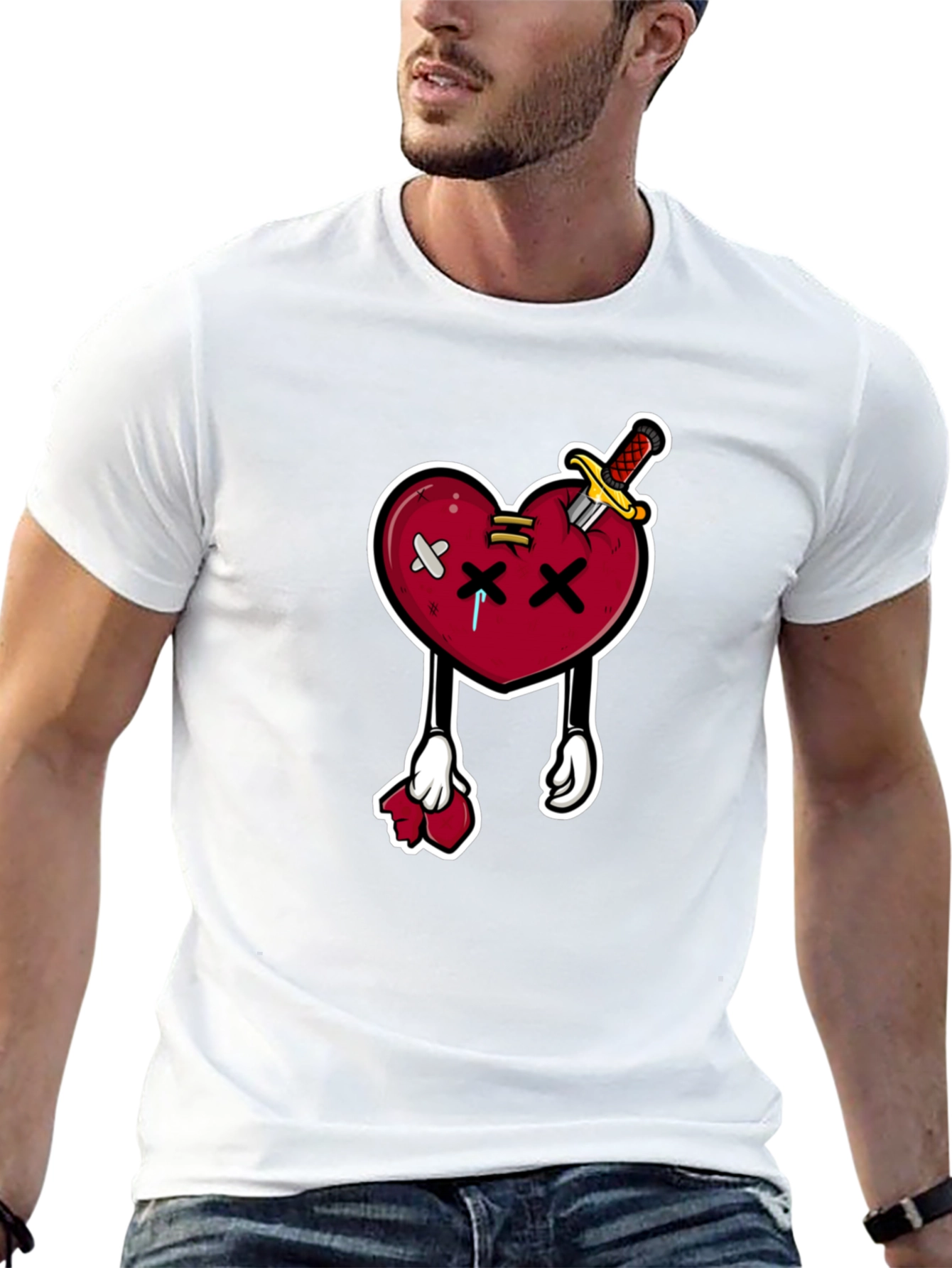 Cartoon Heart with Knife T-Shirt